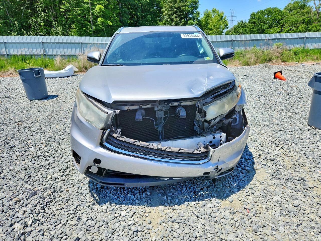 2015 Toyota Highlander Xle Gray vin: 5TDKKRFH6FS091852