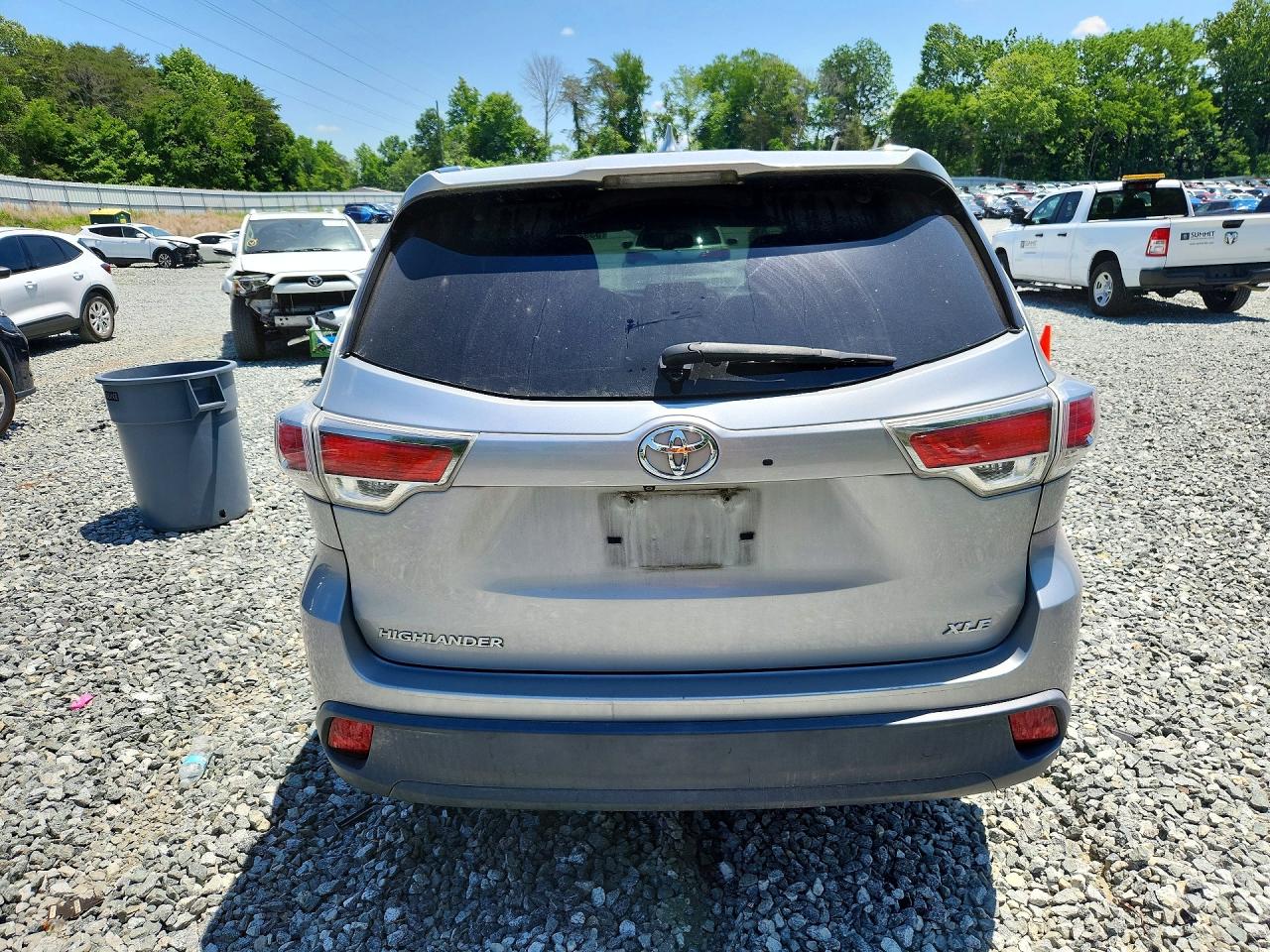 2015 Toyota Highlander Xle Gray vin: 5TDKKRFH6FS091852