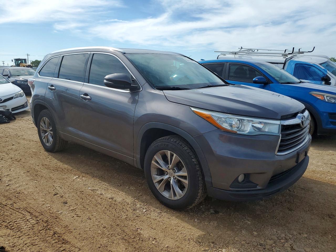 2015 Toyota Highlander Xle Gray vin: 5TDKKRFH6FS099613