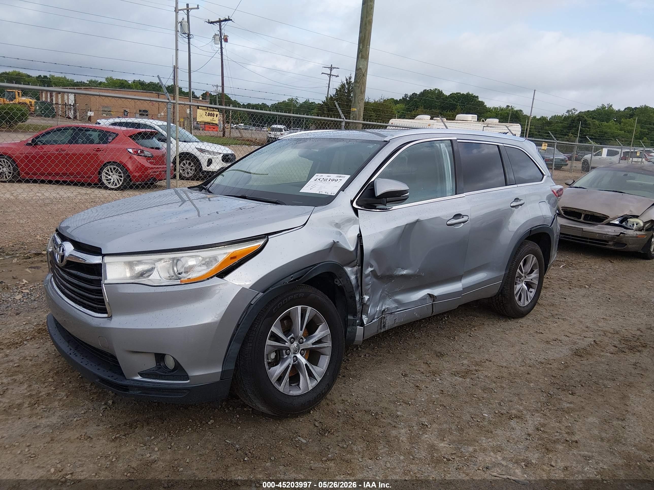 2014 Toyota Highlander Xle V6 Blue vin: 5TDKKRFH7ES025180
