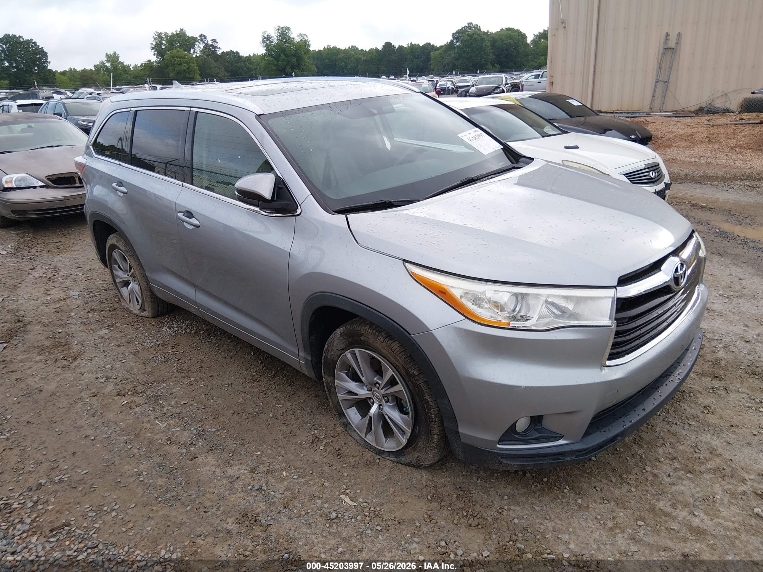 2014 Toyota Highlander Xle V6 Blue vin: 5TDKKRFH7ES025180