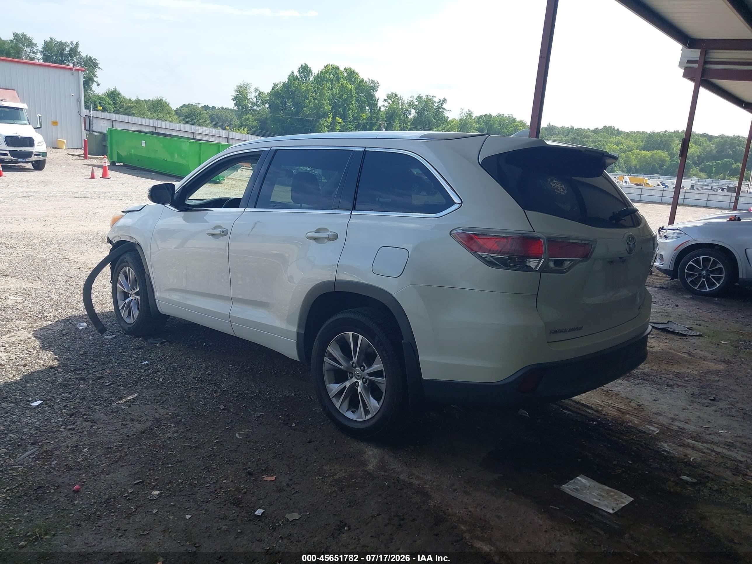 2014 Toyota Highlander Xle V6 White vin: 5TDKKRFH7ES028886