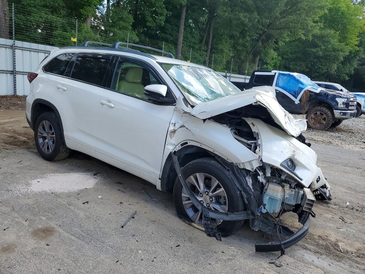 2015 Toyota Highlander Xle White vin: 5TDKKRFH7FS069889