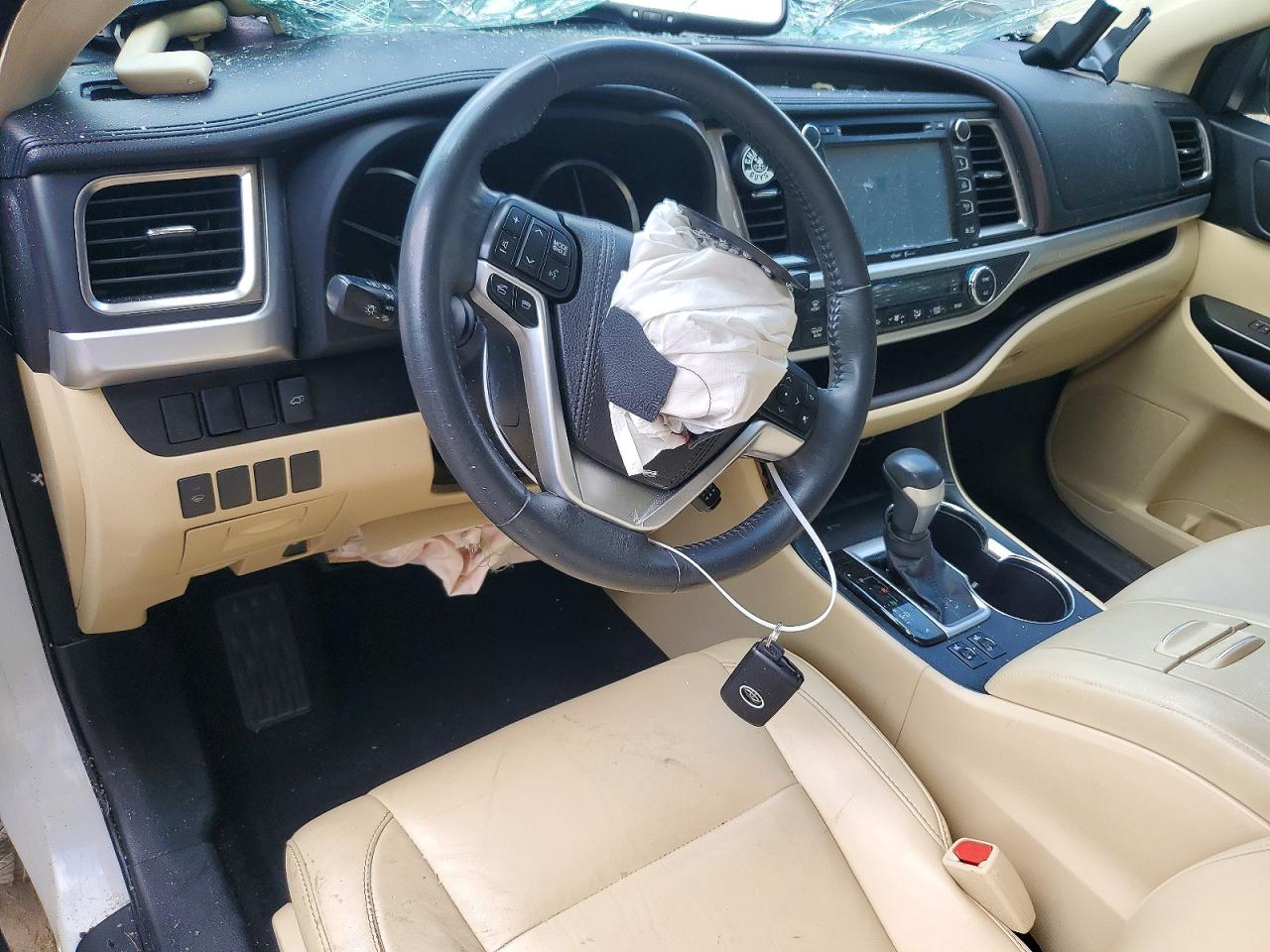 2015 Toyota Highlander Xle White vin: 5TDKKRFH7FS069889