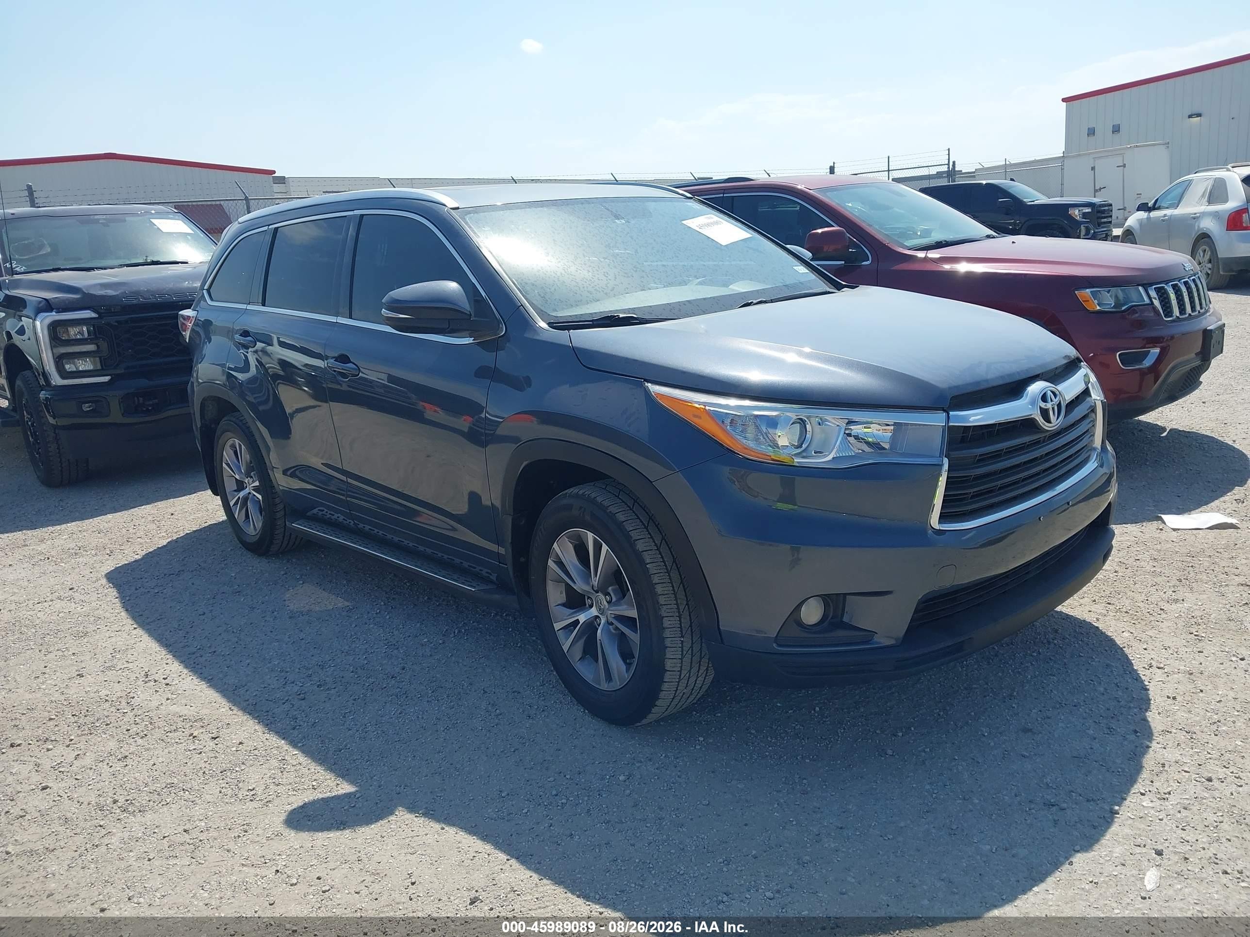 2015 Toyota Highlander Xle V6 Light Blue vin: 5TDKKRFH8FS055757