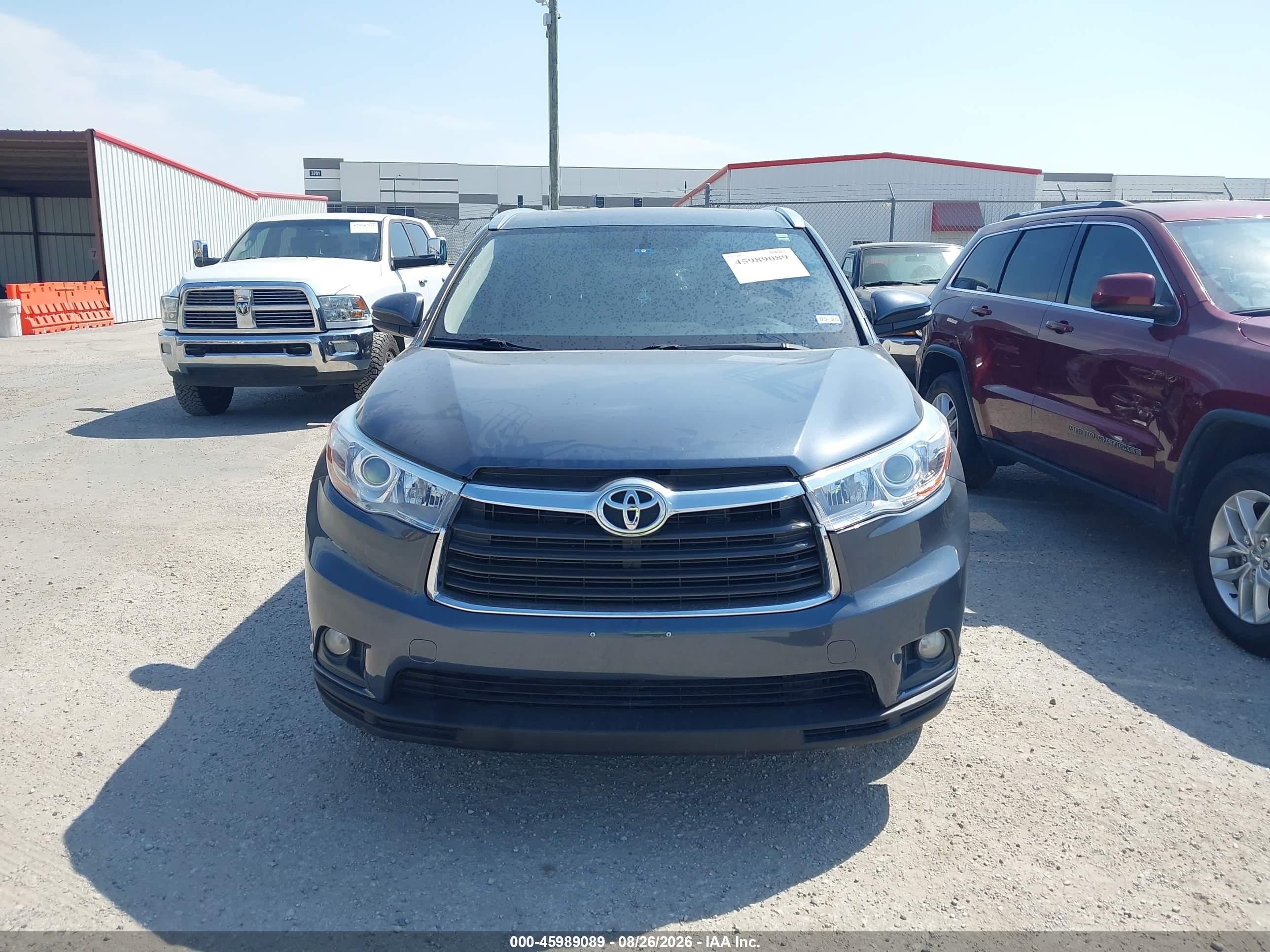 2015 Toyota Highlander Xle V6 Light Blue vin: 5TDKKRFH8FS055757