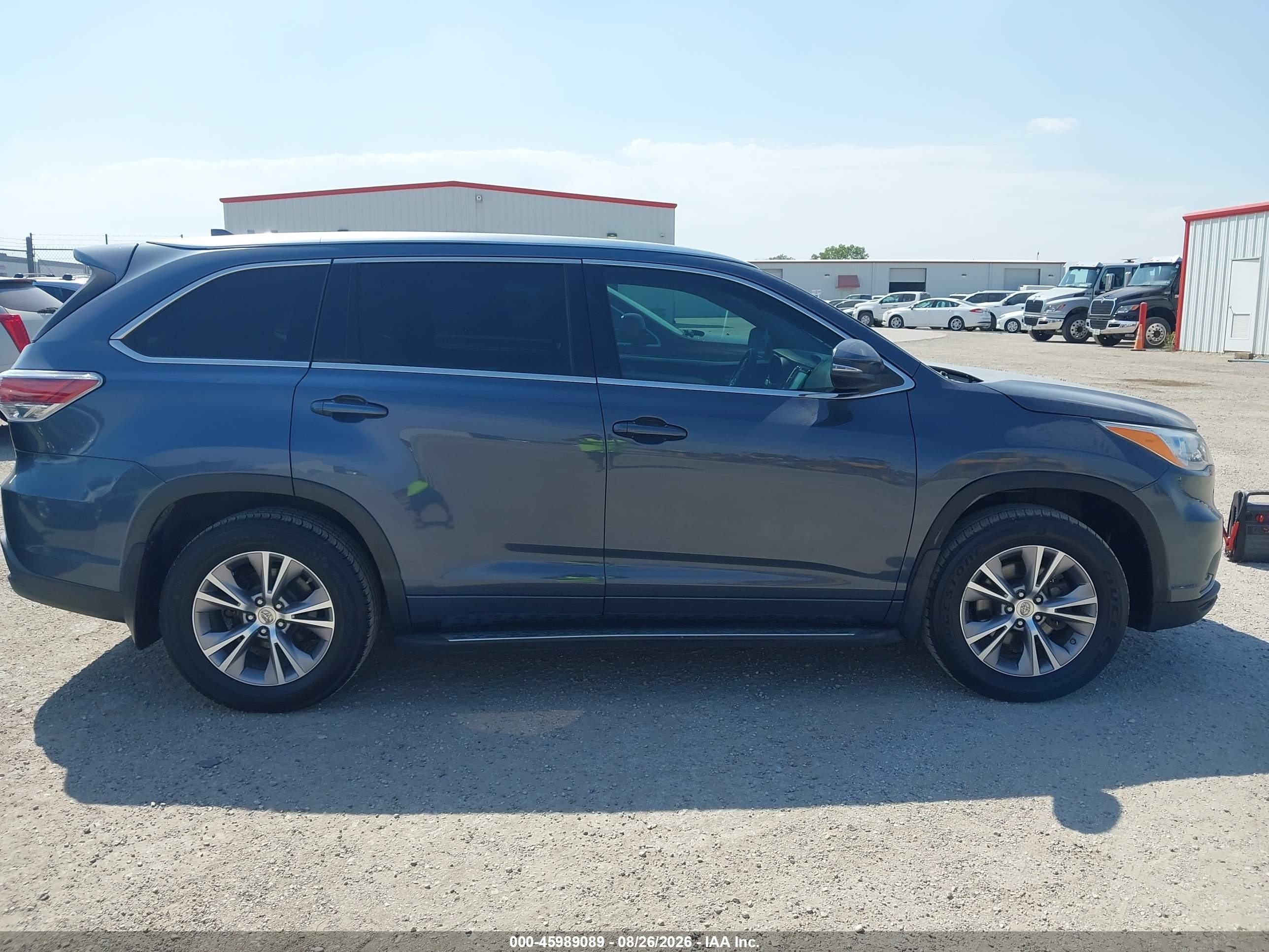 2015 Toyota Highlander Xle V6 Light Blue vin: 5TDKKRFH8FS055757