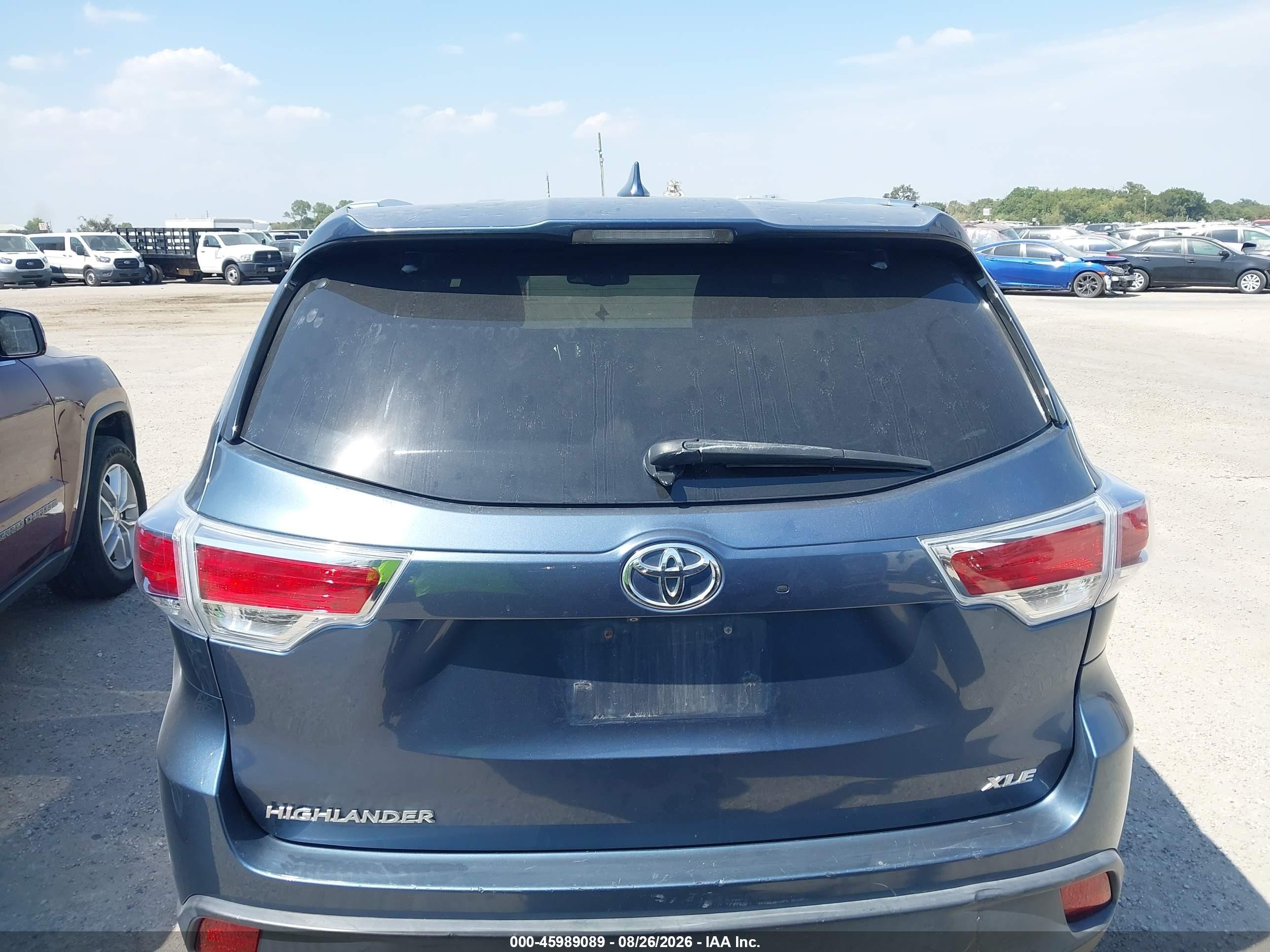2015 Toyota Highlander Xle V6 Light Blue vin: 5TDKKRFH8FS055757