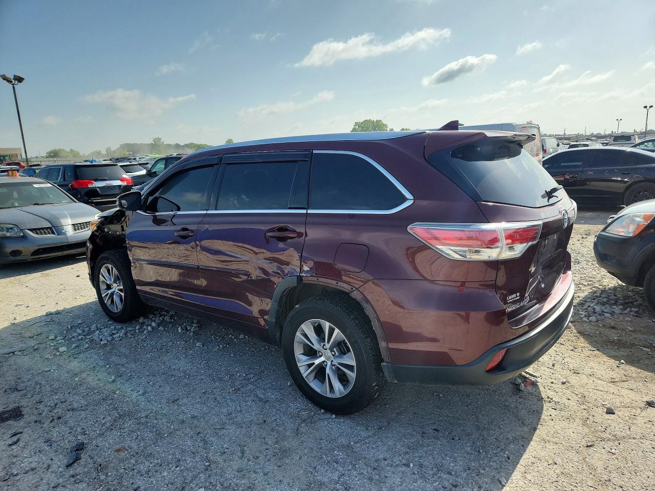 2015 Toyota Highlander Xle Burgundy vin: 5TDKKRFH8FS059565