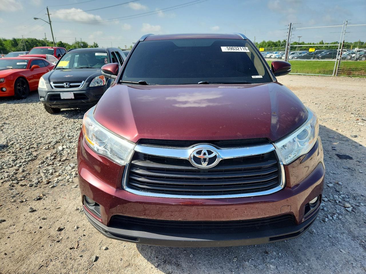2015 Toyota Highlander Xle Burgundy vin: 5TDKKRFH8FS059565