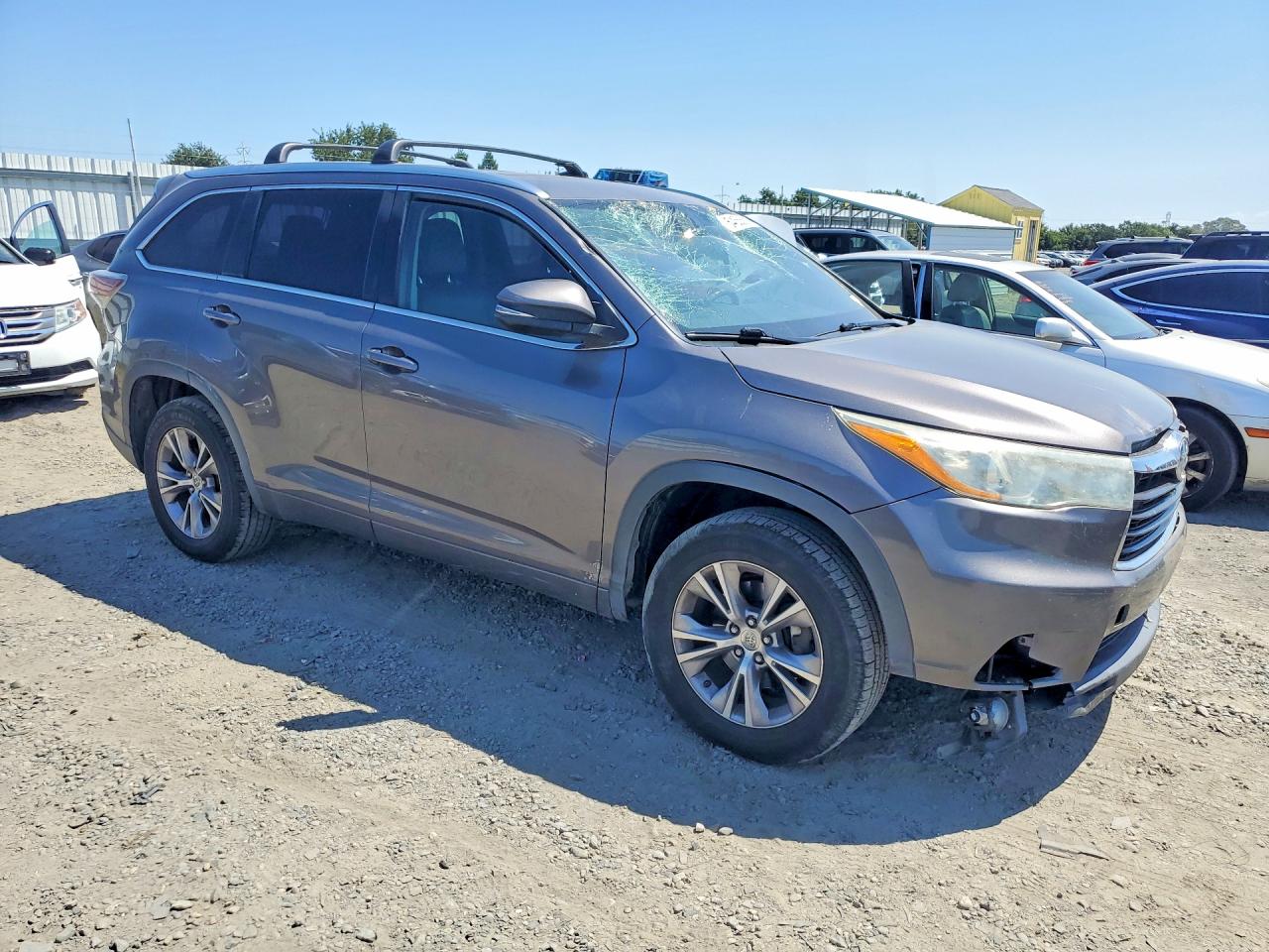 2015 Toyota Highlander Xle Gray vin: 5TDKKRFH8FS071778