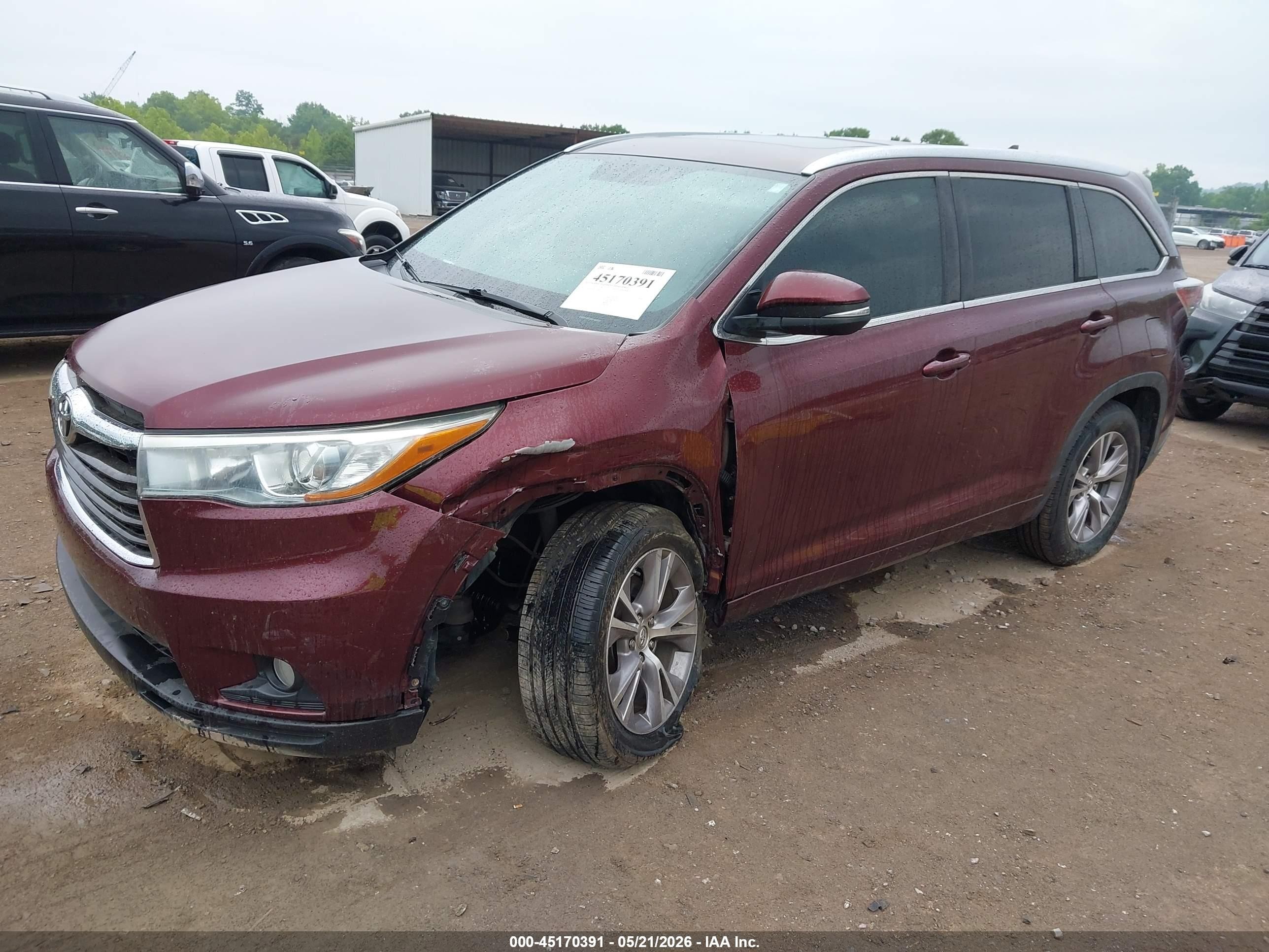 2015 Toyota Highlander Xle V6 Maroon vin: 5TDKKRFH8FS078682