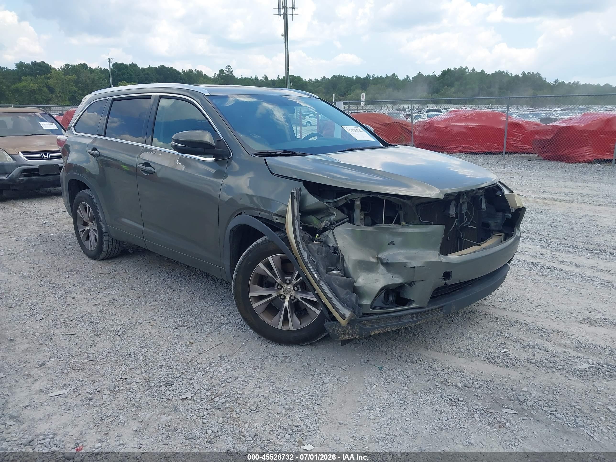 2014 Toyota Highlander Xle V6 Green vin: 5TDKKRFH9ES007652