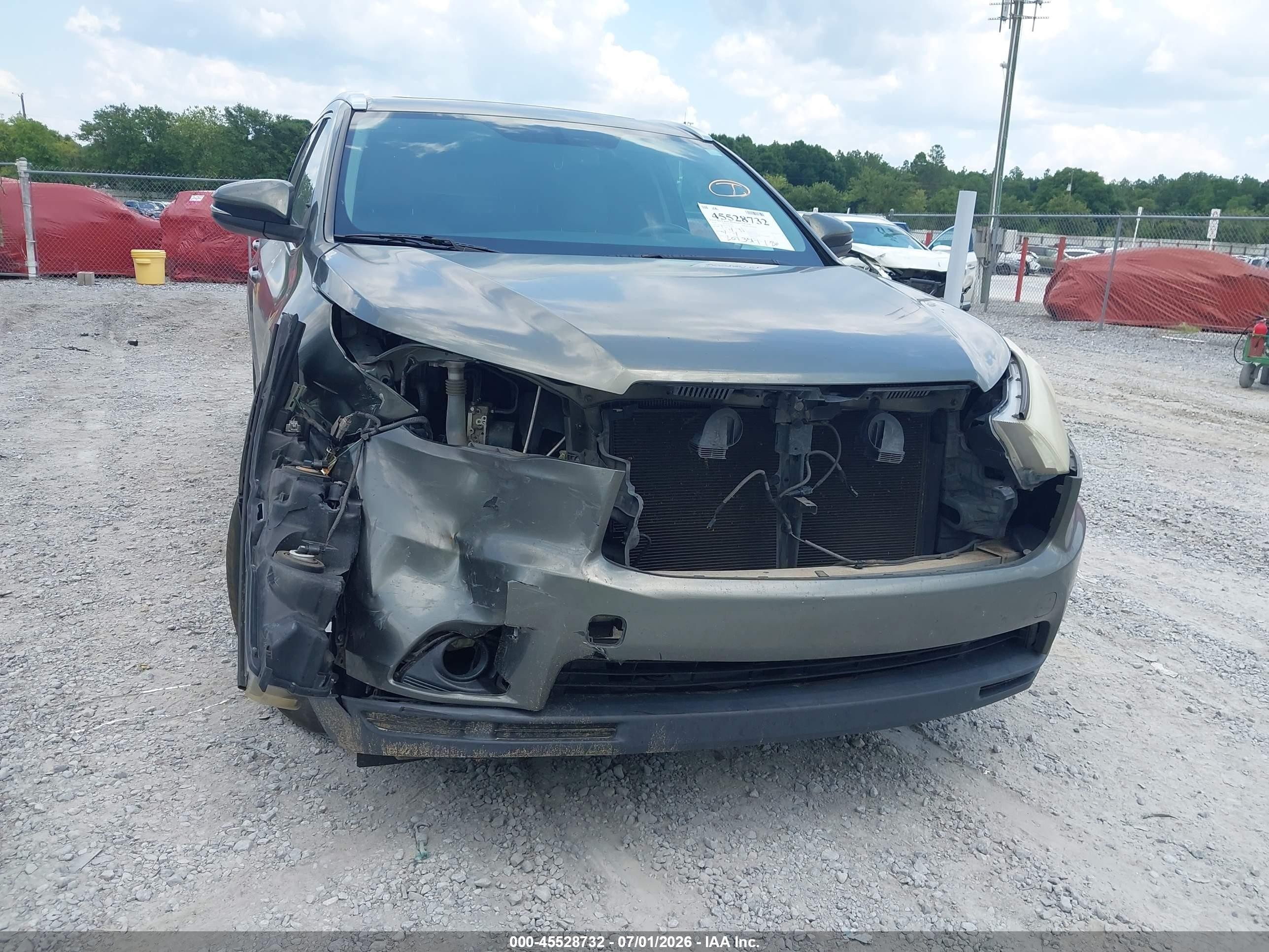 2014 Toyota Highlander Xle V6 Green vin: 5TDKKRFH9ES007652