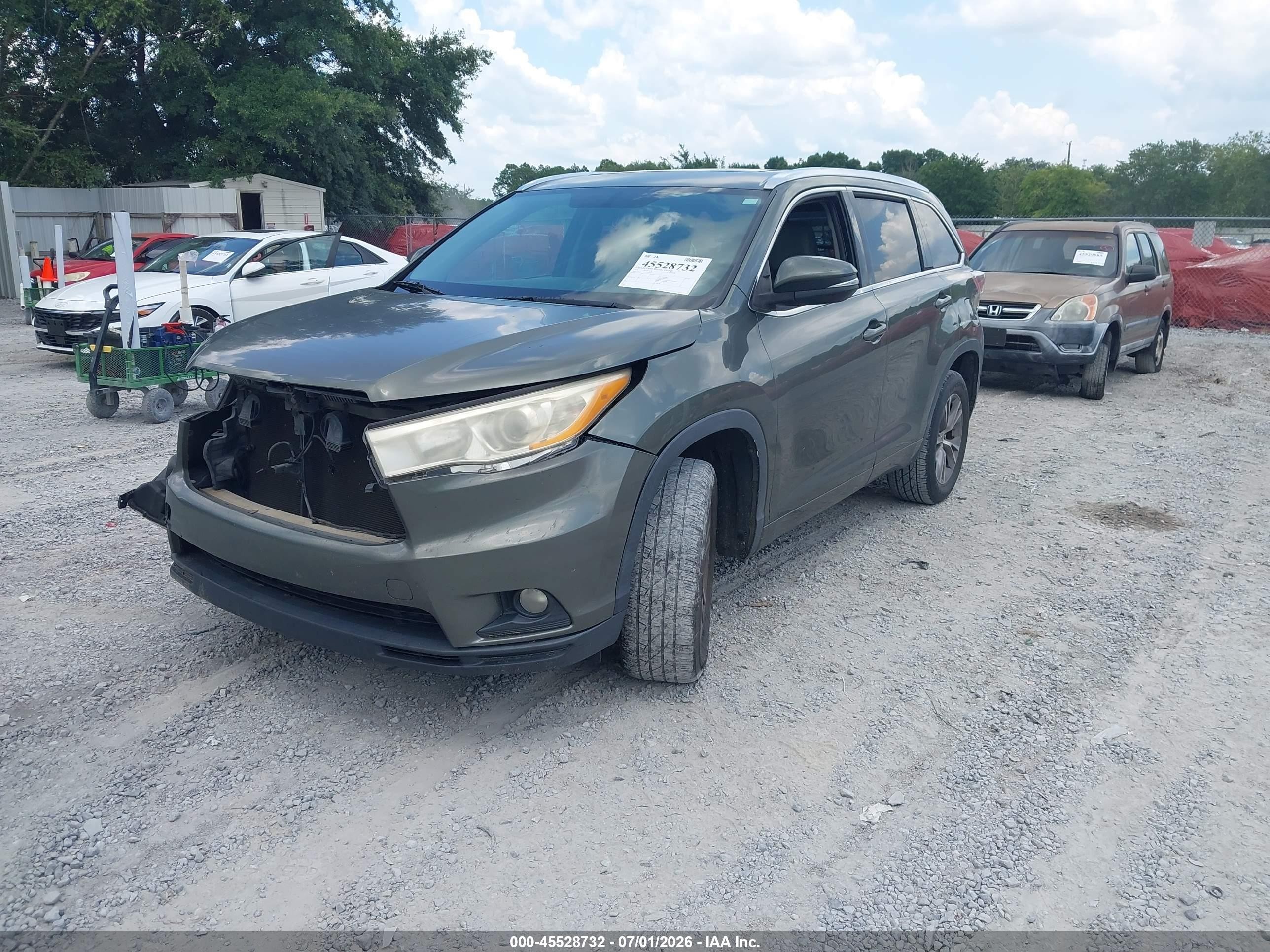 2014 Toyota Highlander Xle V6 Green vin: 5TDKKRFH9ES007652