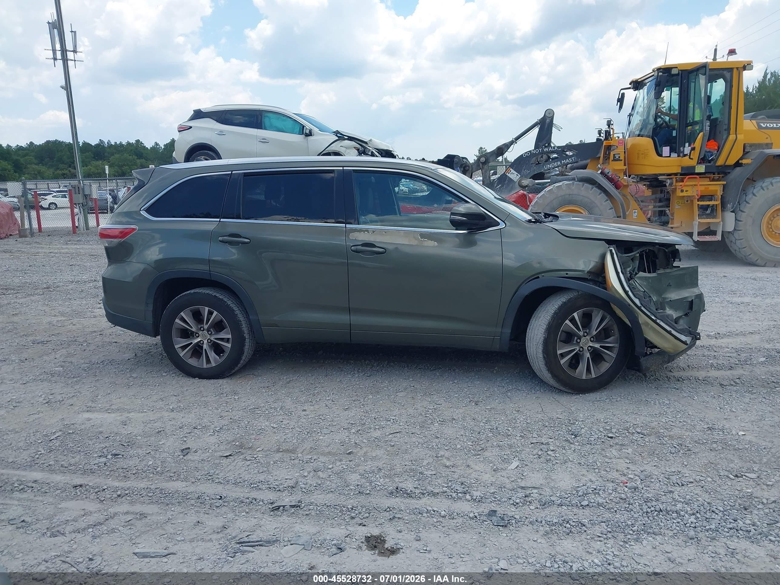 2014 Toyota Highlander Xle V6 Green vin: 5TDKKRFH9ES007652
