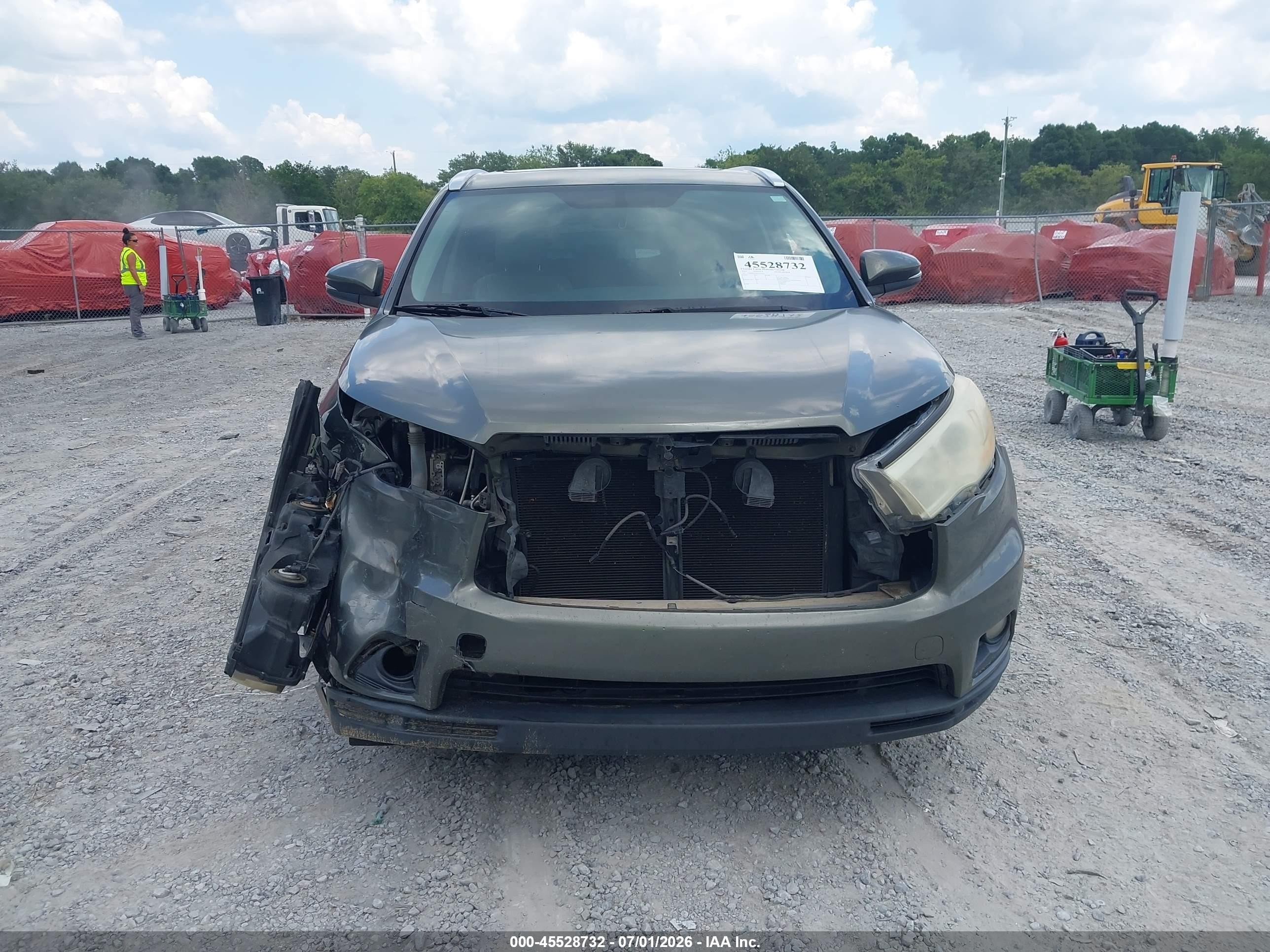 2014 Toyota Highlander Xle V6 Green vin: 5TDKKRFH9ES007652