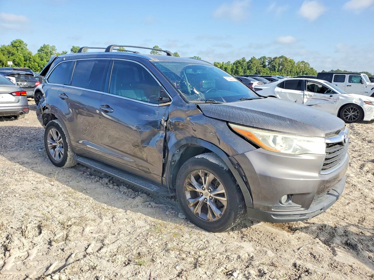 2015 Toyota Highlander Xle Gray vin: 5TDKKRFH9FS074625