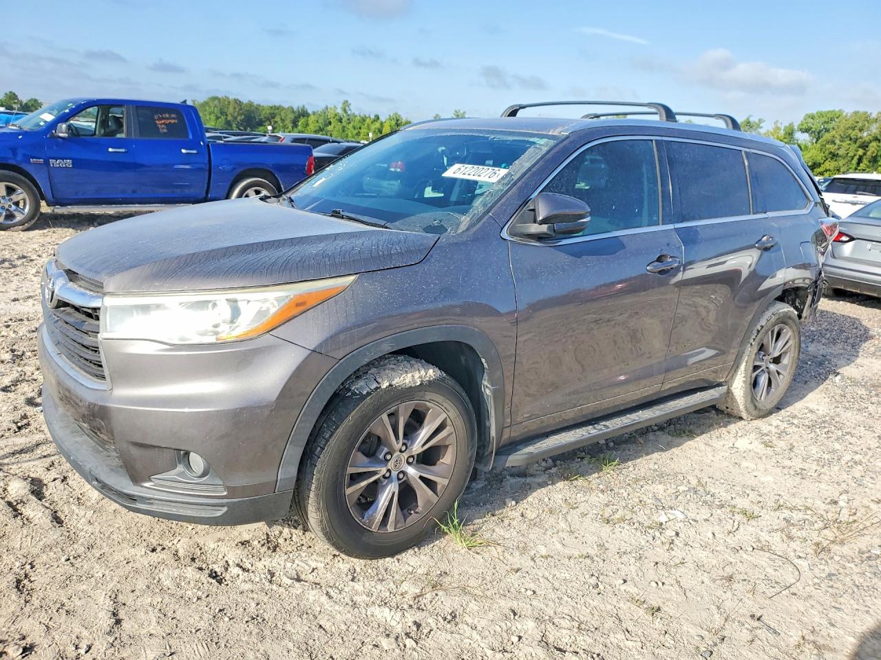 2015 Toyota Highlander Xle Gray vin: 5TDKKRFH9FS074625