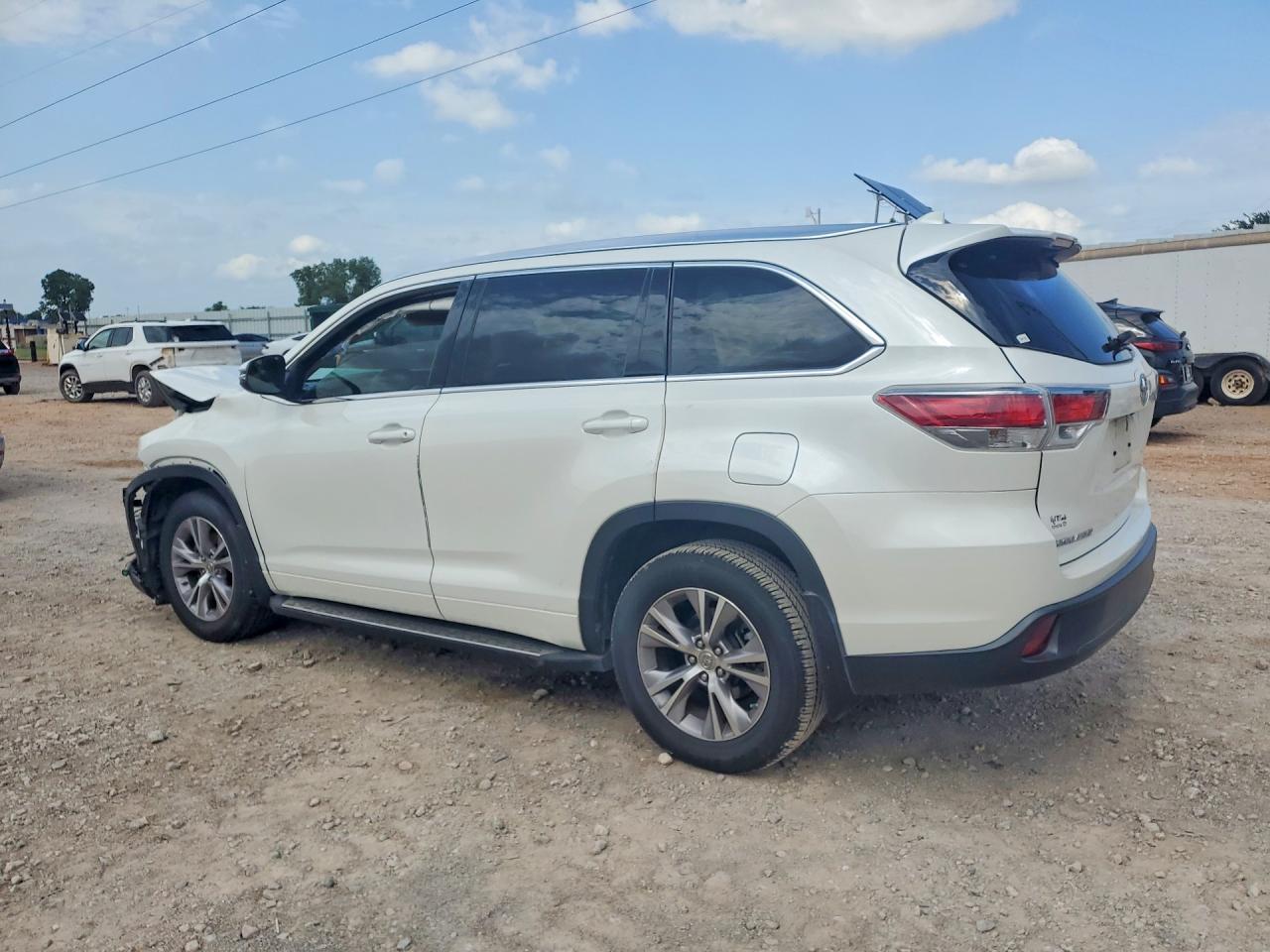 2015 Toyota Highlander Xle White vin: 5TDKKRFH9FS080585