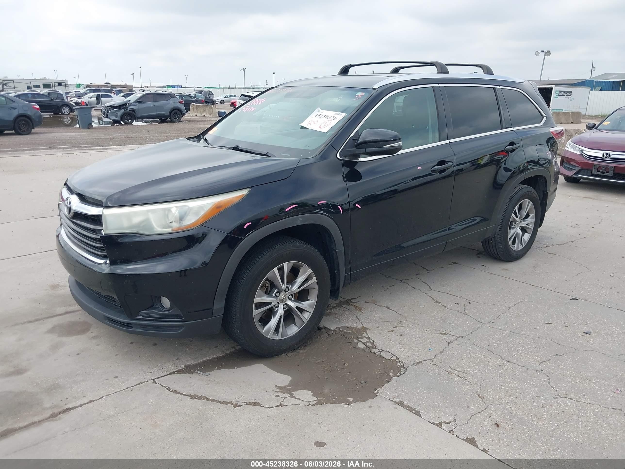2015 Toyota Highlander Xle V6 Черный vin: 5TDKKRFH9FS087214
