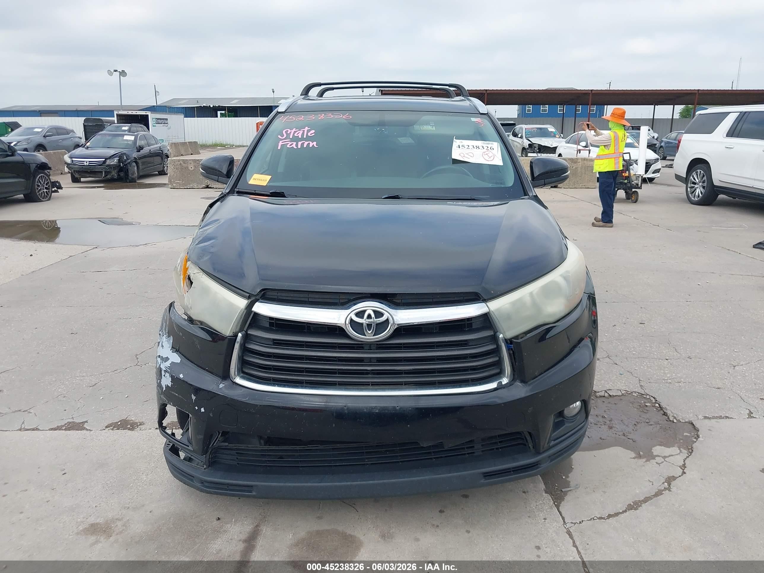 2015 Toyota Highlander Xle V6 Черный vin: 5TDKKRFH9FS087214