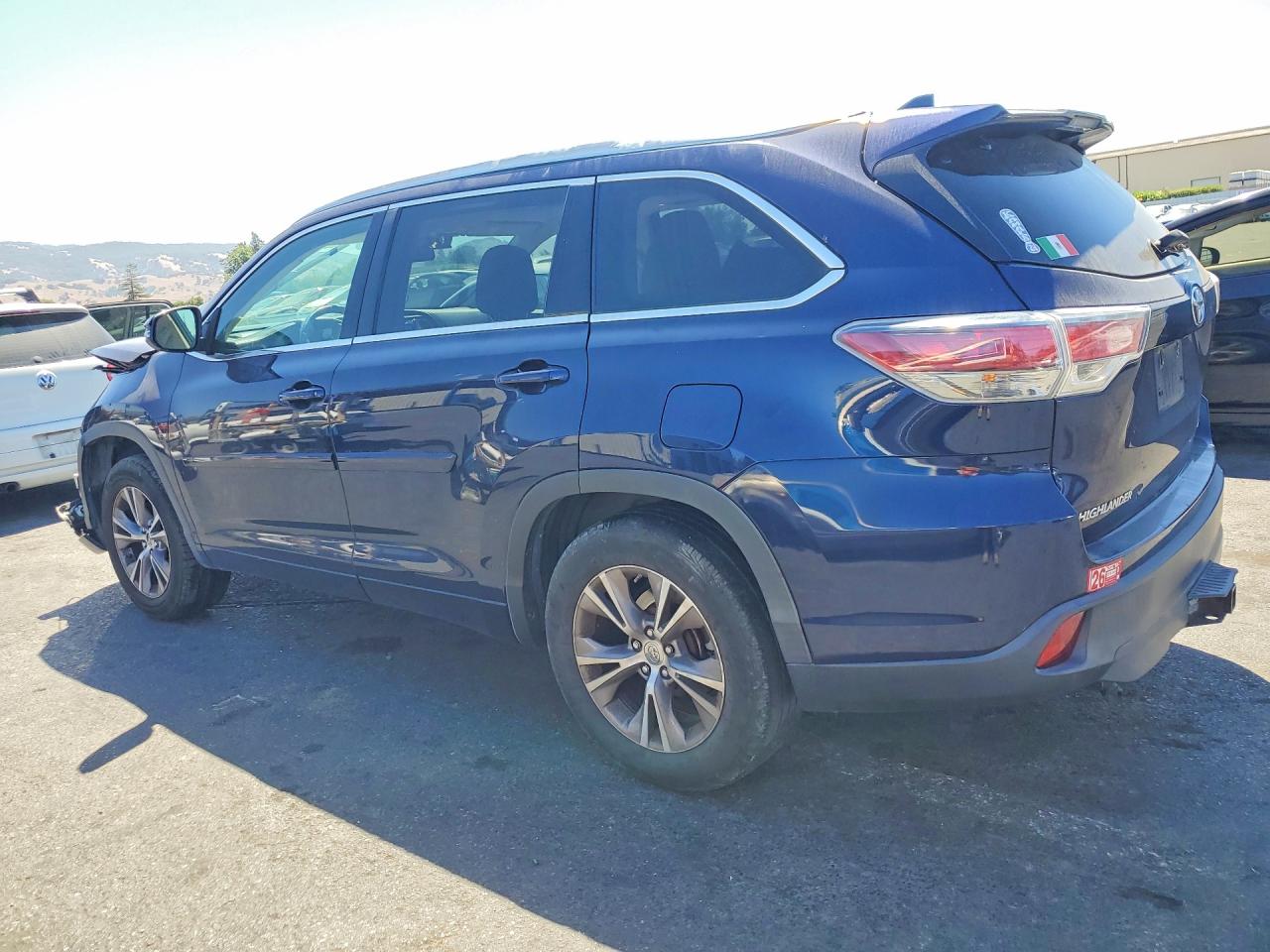 2015 Toyota Highlander Xle Blue vin: 5TDKKRFHXFS076657