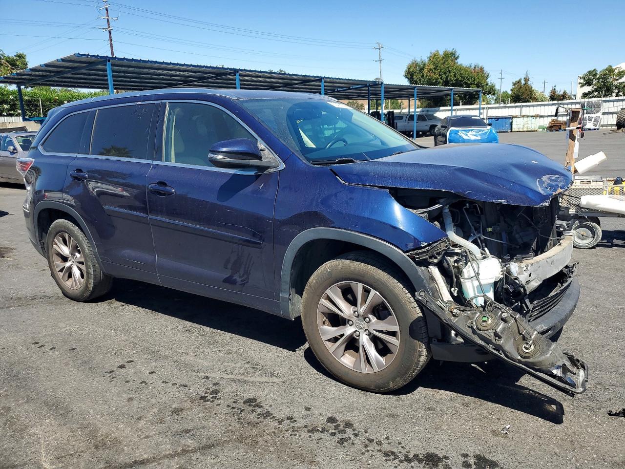 2015 Toyota Highlander Xle Blue vin: 5TDKKRFHXFS076657
