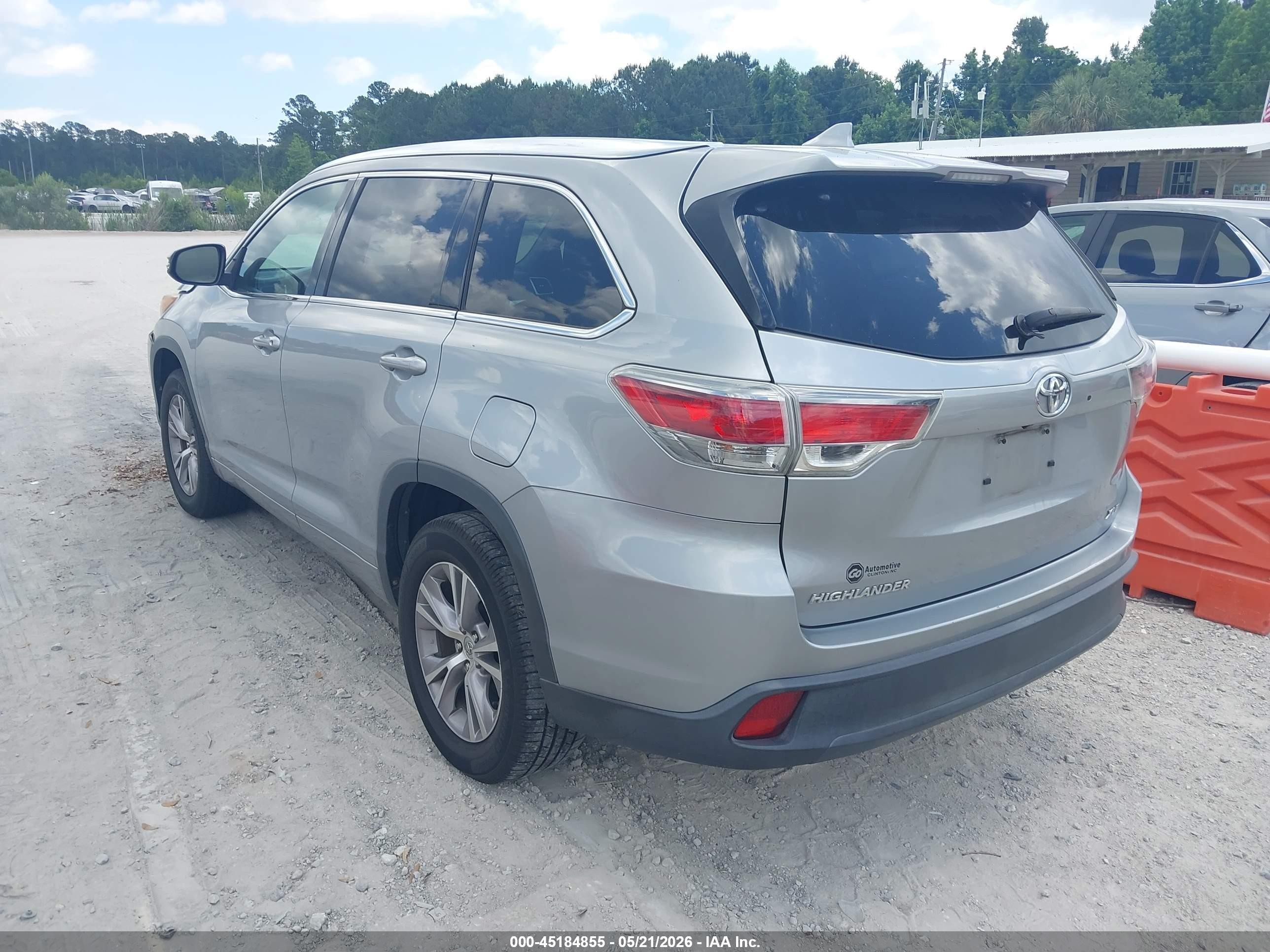 2015 Toyota Highlander Xle V6 Серый vin: 5TDKKRFHXFS115943