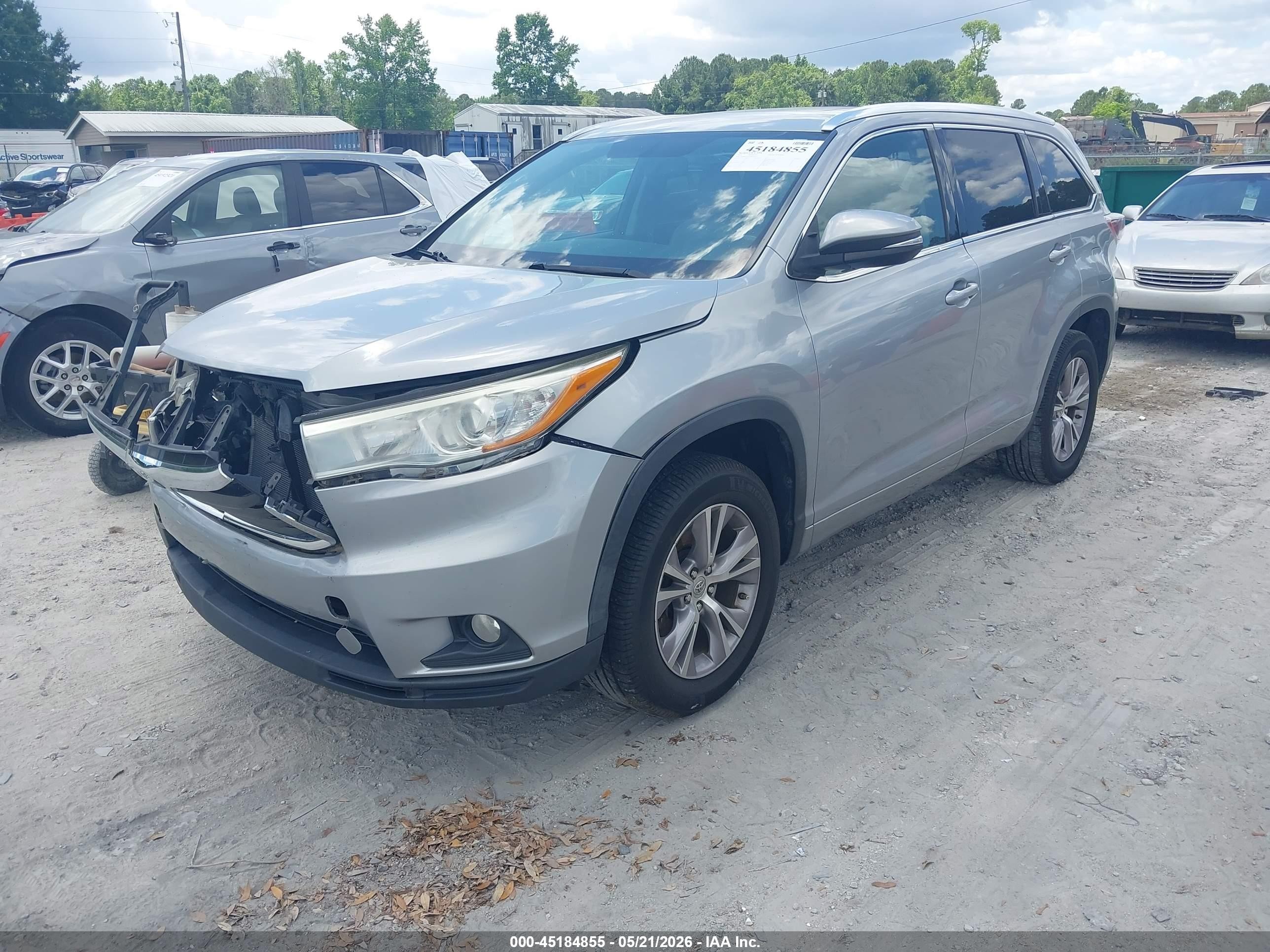2015 Toyota Highlander Xle V6 Серый vin: 5TDKKRFHXFS115943