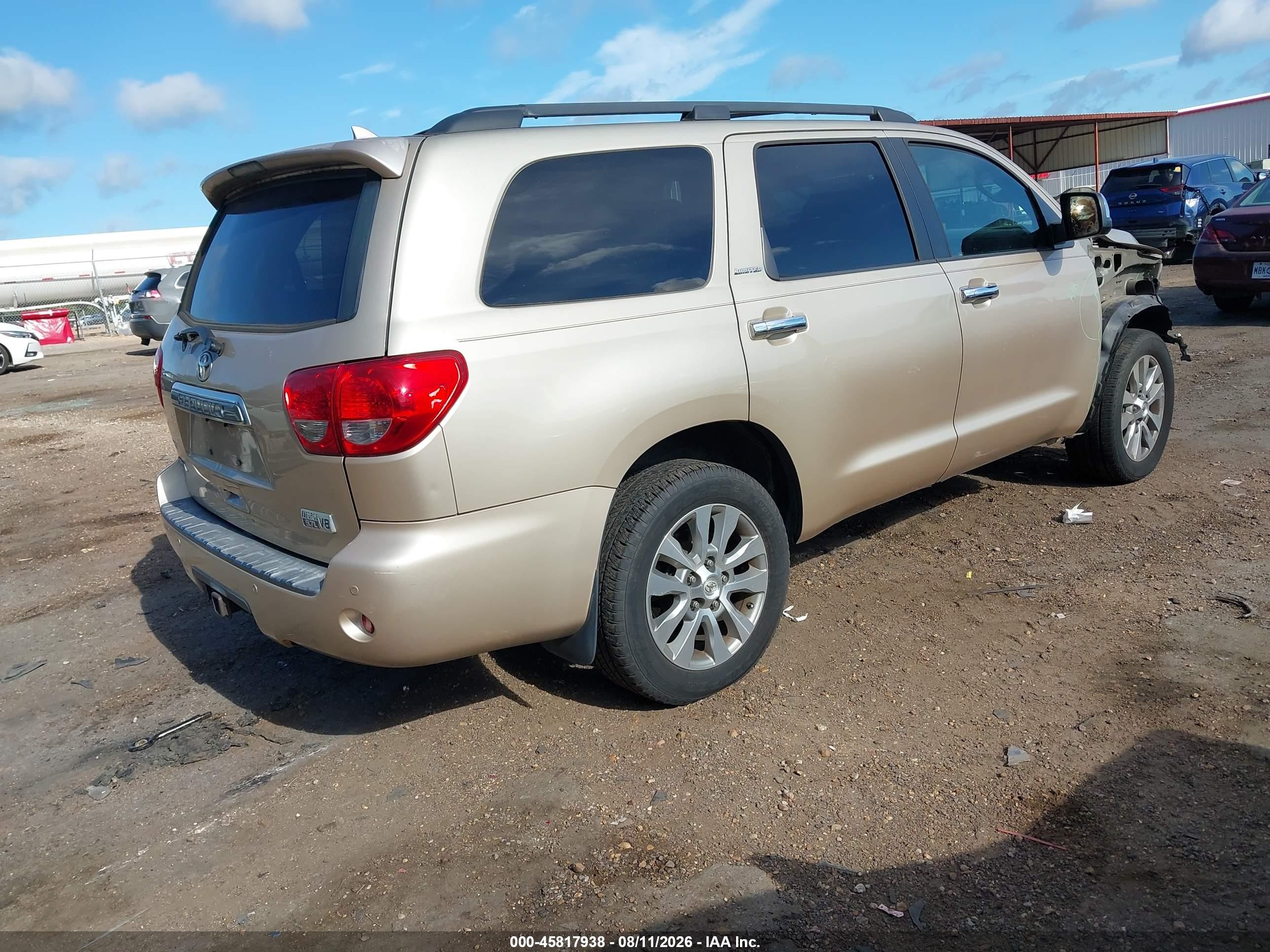 2010 Toyota Sequoia Limited 5.7l V8 Tan vin: 5TDKY5G10AS025721
