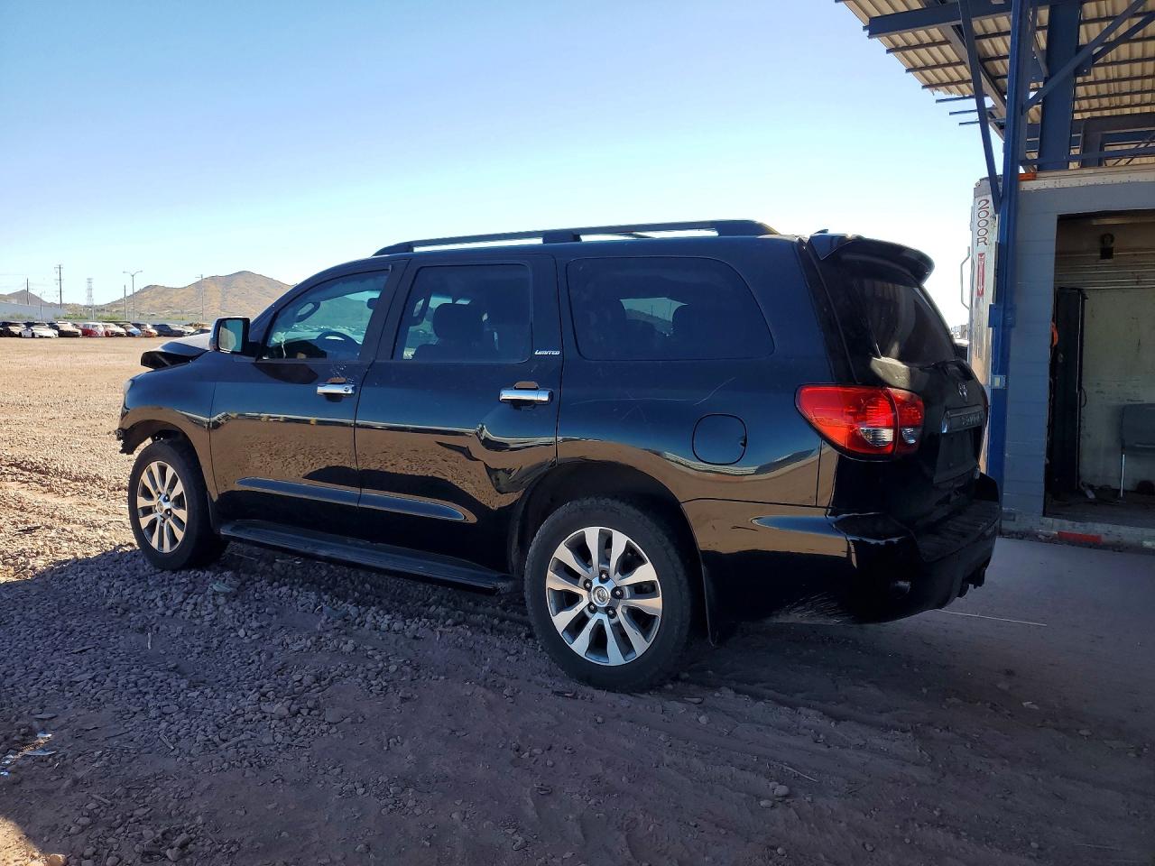 2015 Toyota Sequoia Limited Black vin: 5TDKY5G10FS057866
