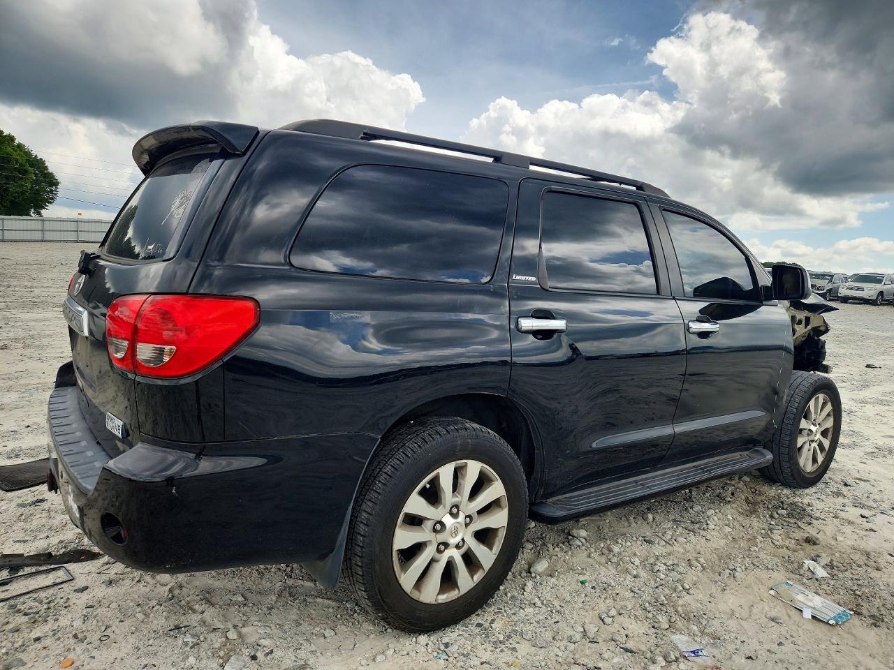 2013 Toyota Sequoia Limited Black vin: 5TDKY5G12DS049751