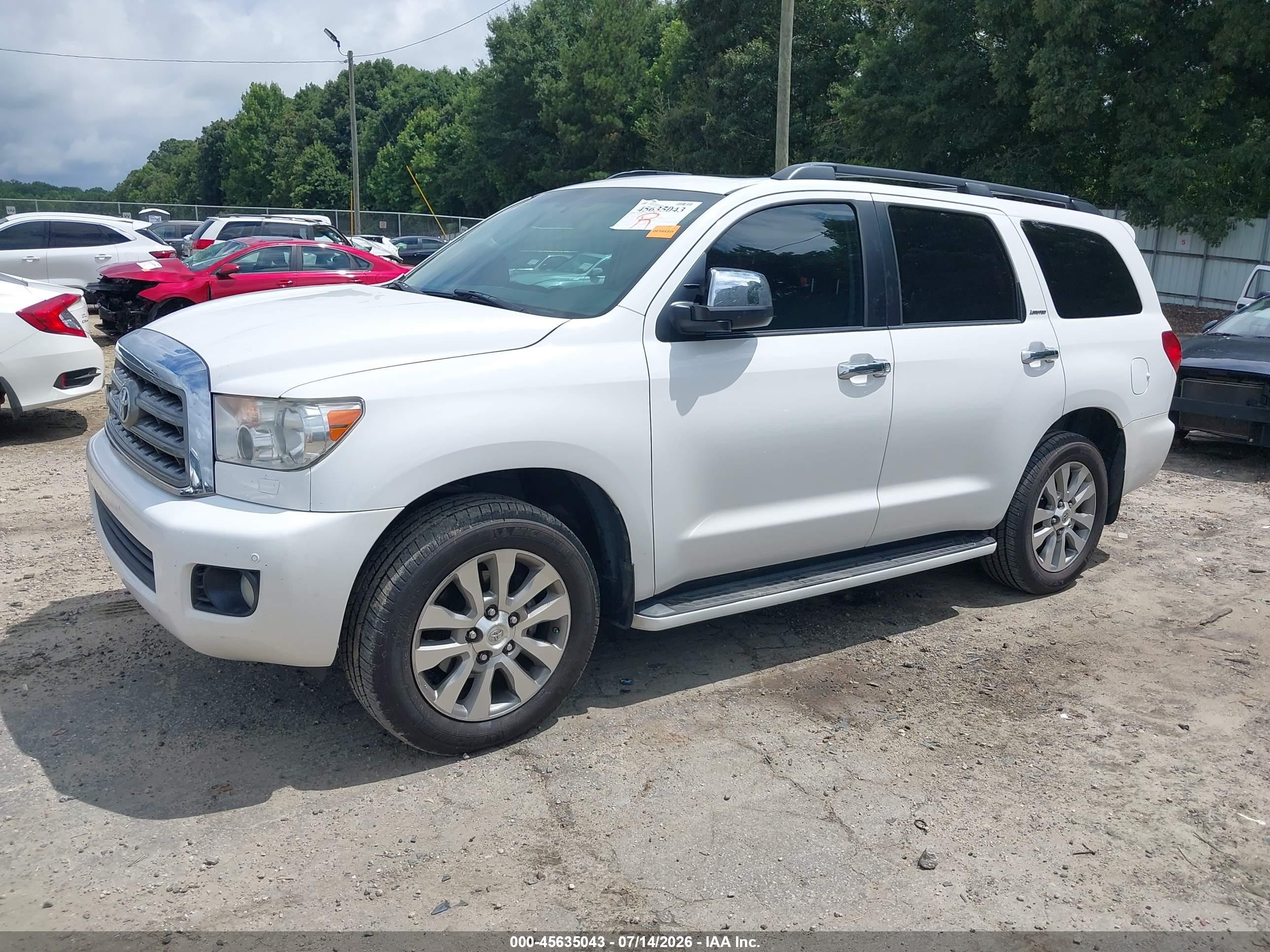 2014 Toyota Sequoia Limited/limited 5.7l V8 White vin: 5TDKY5G15ES054346