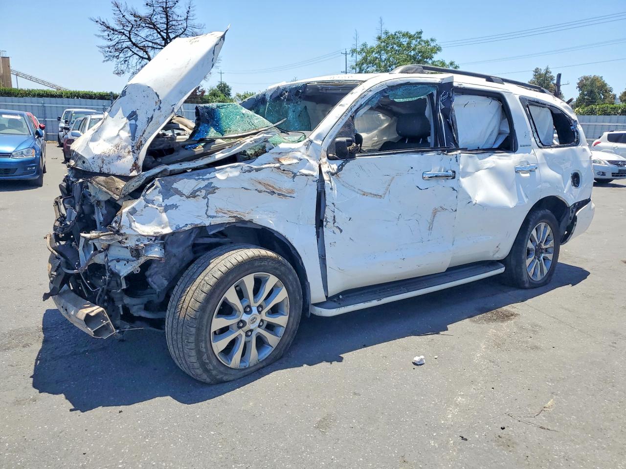 2013 Toyota Sequoia Limited Белый vin: 5TDKY5G1XDS047536