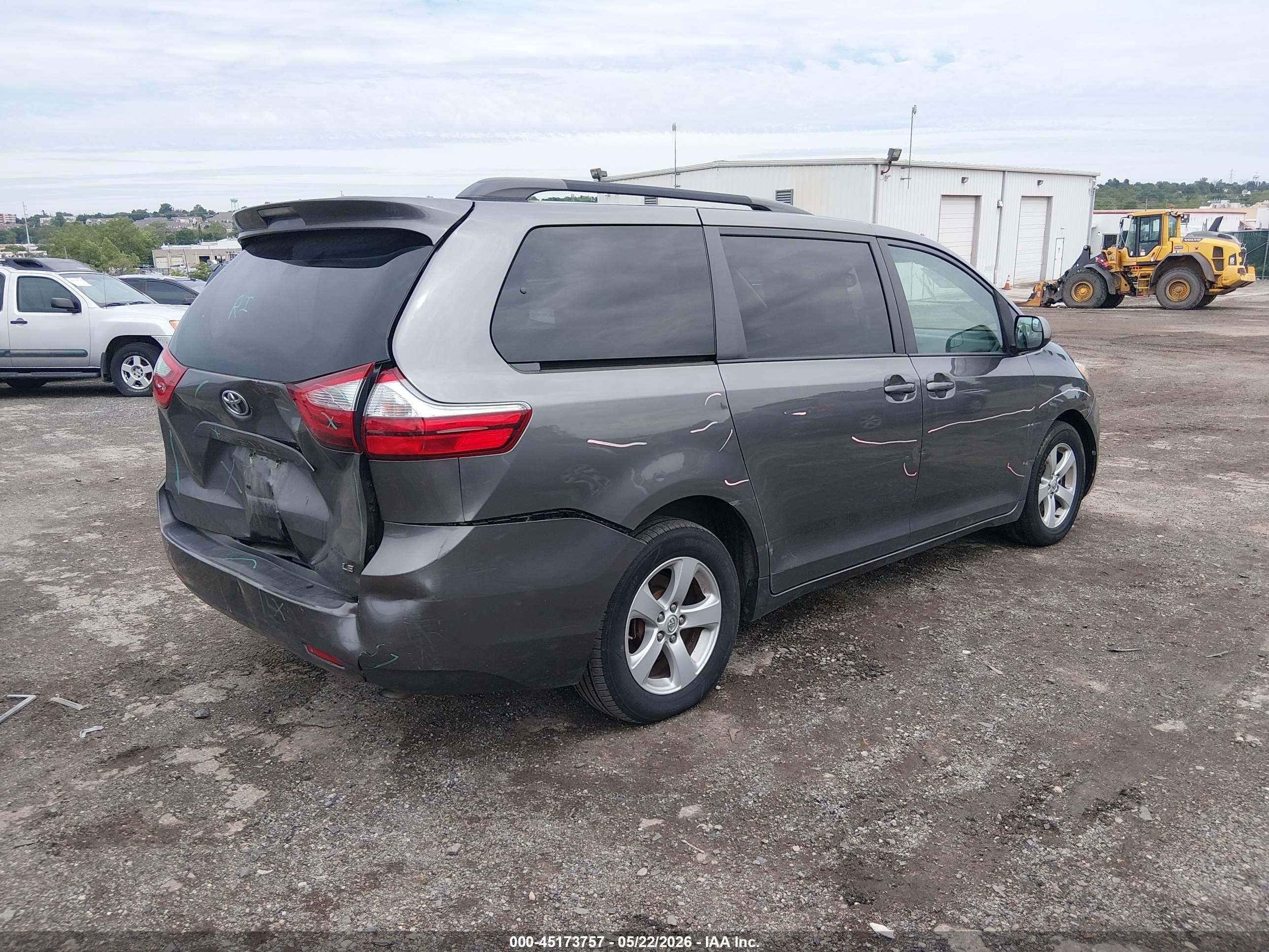 2017 Toyota Sienna Le 8 Passenger Gray vin: 5TDKZ3DC7HS862449