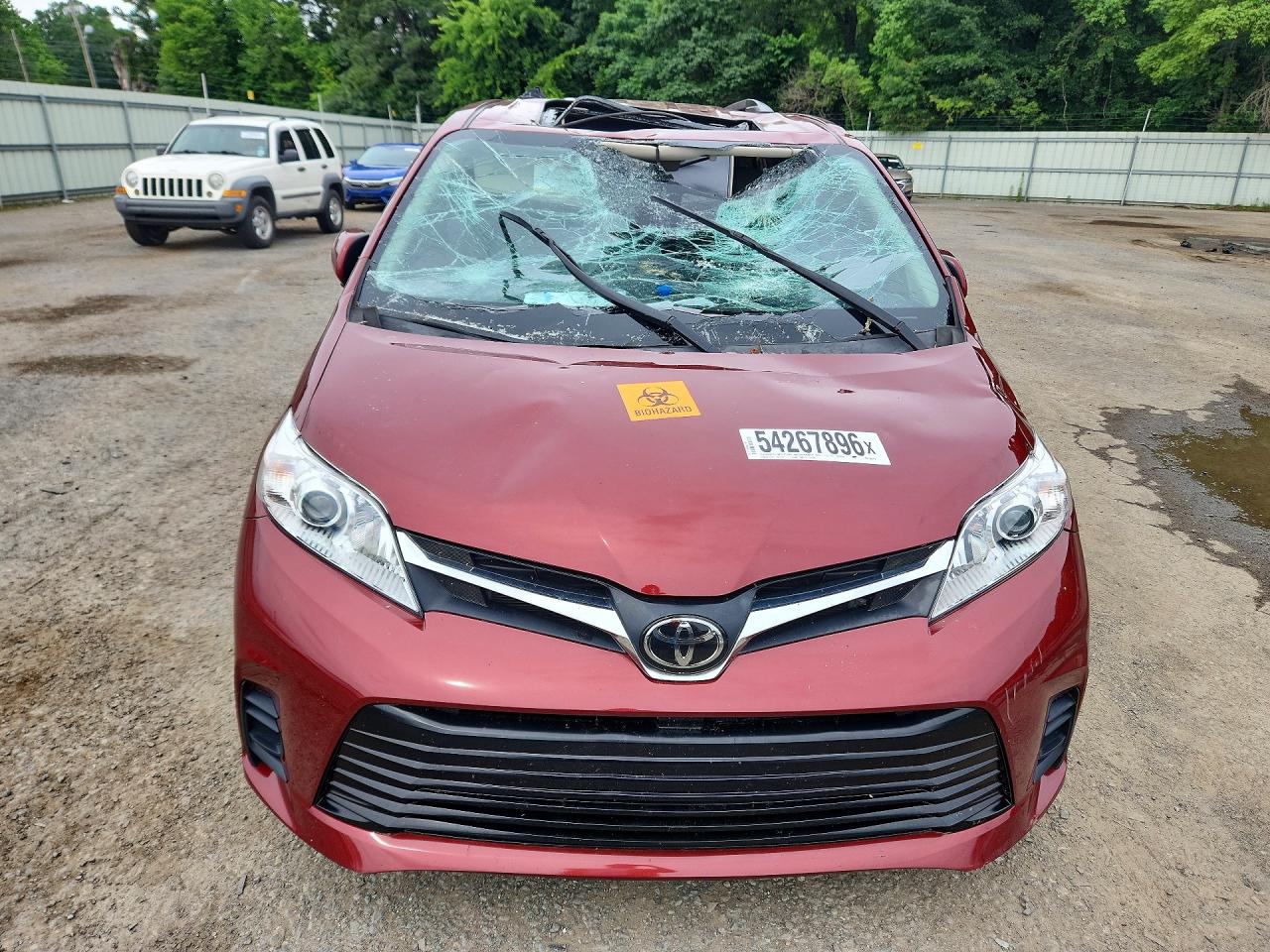 2020 Toyota Sienna Le Темно-бордовый vin: 5TDKZ3DC9LS086219