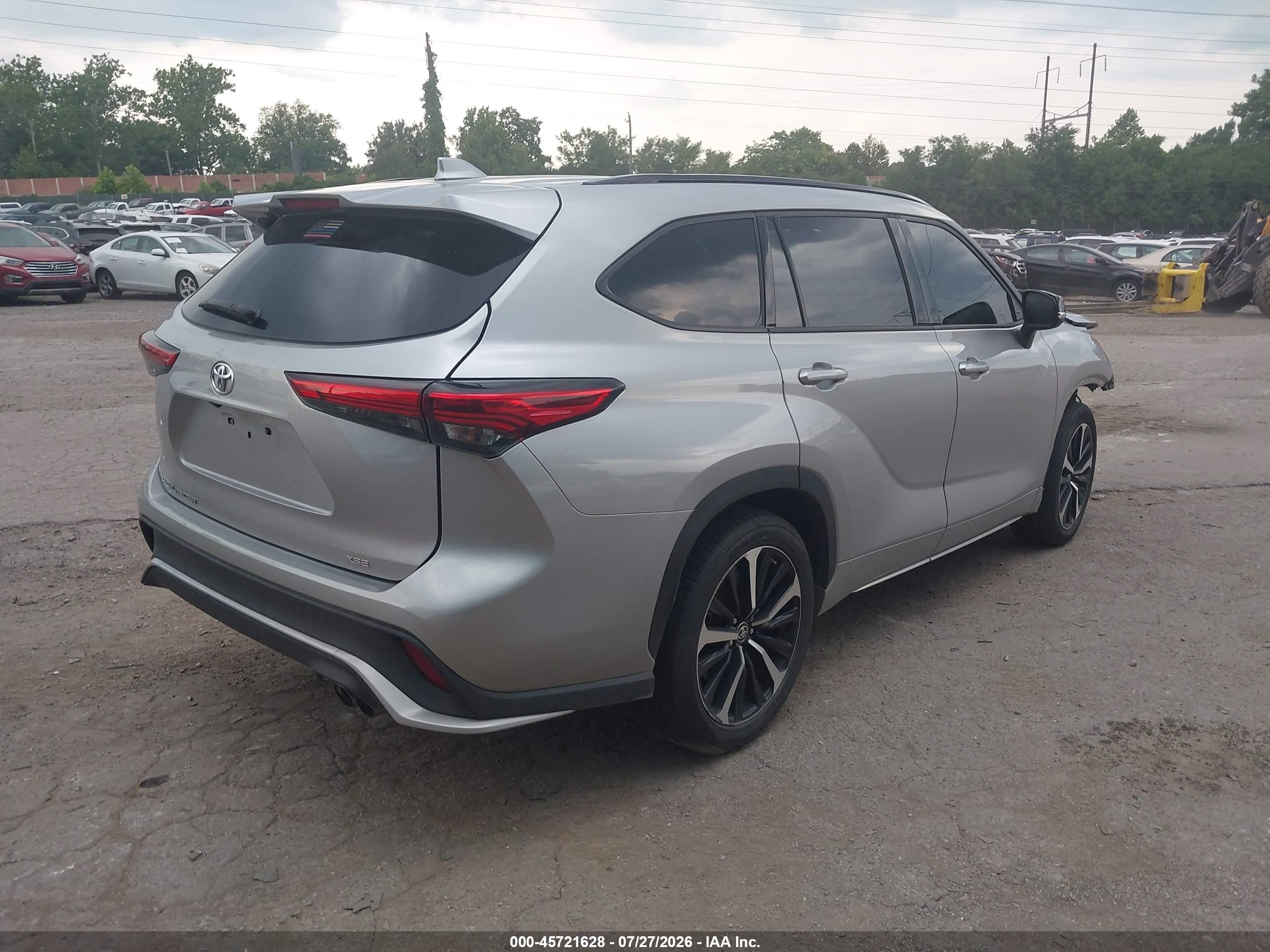 2022 Toyota Highlander Xse Gray vin: 5TDLZRBH4NS213693