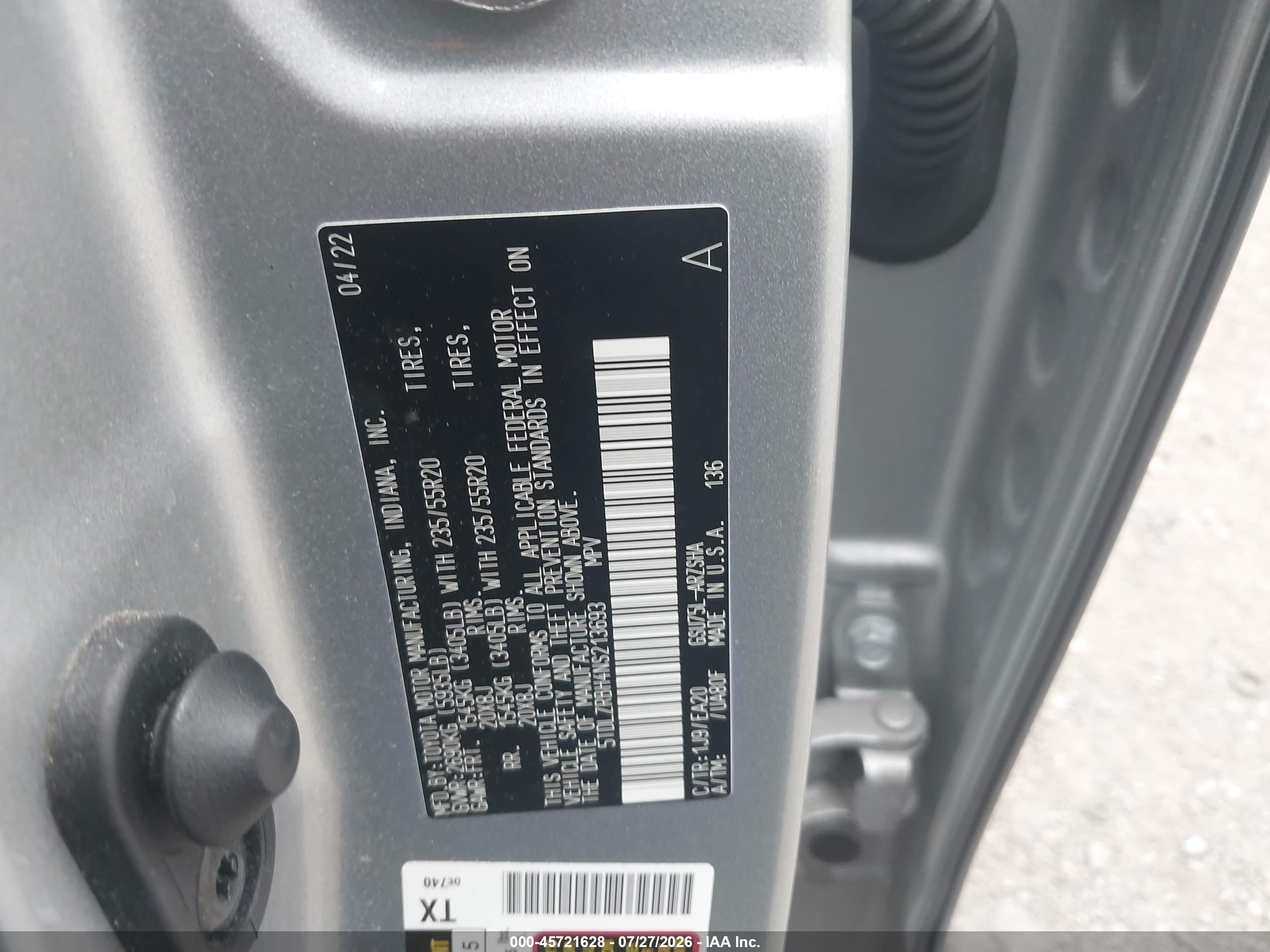2022 Toyota Highlander Xse Gray vin: 5TDLZRBH4NS213693
