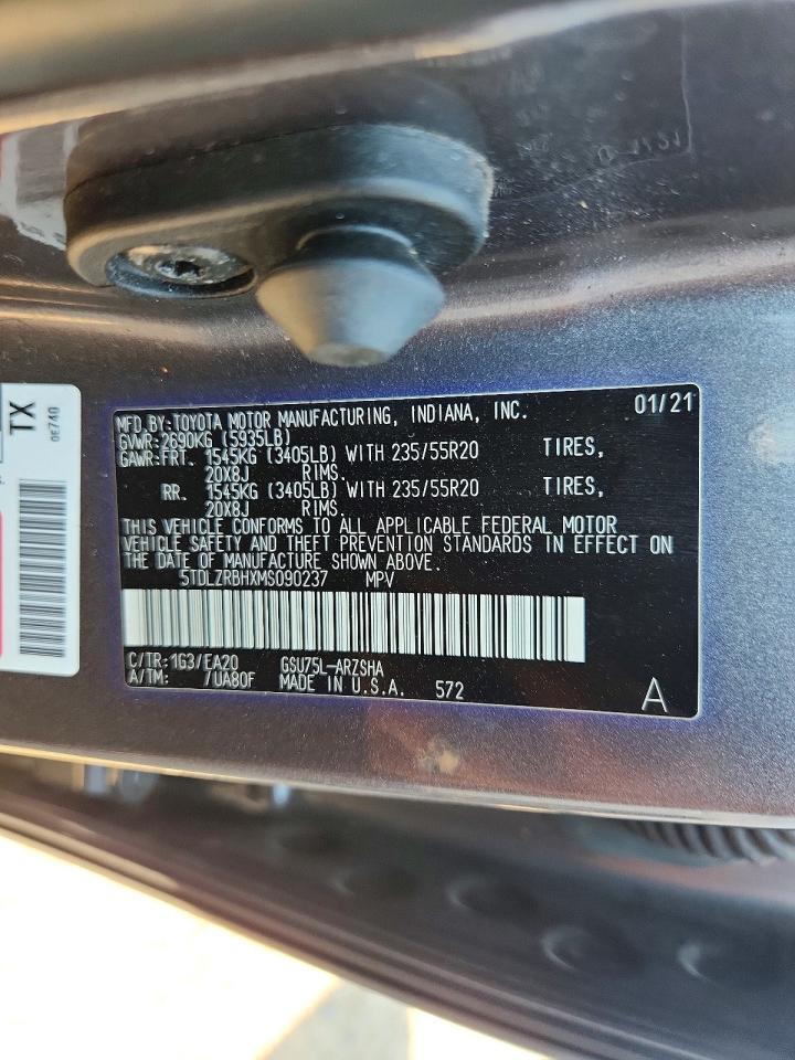 2021 Toyota Highlander Xse Gray vin: 5TDLZRBHXMS090237