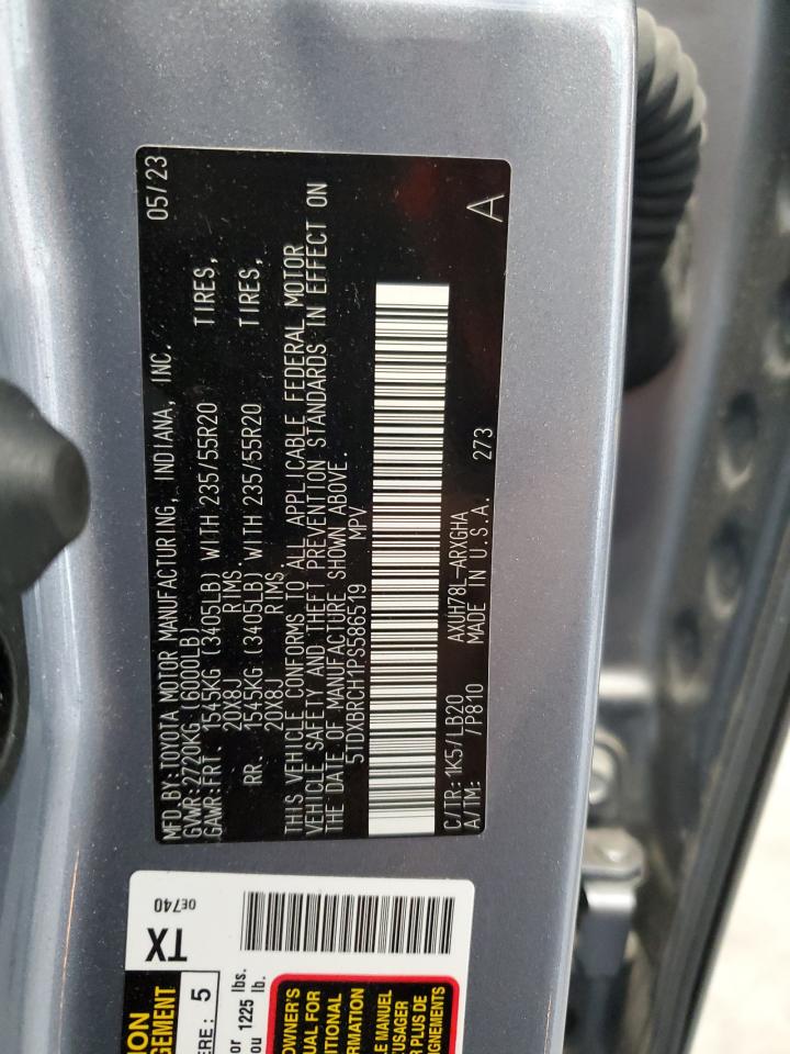 2023 Toyota Highlander Hybrid Limited Blue vin: 5TDXBRCH1PS586519