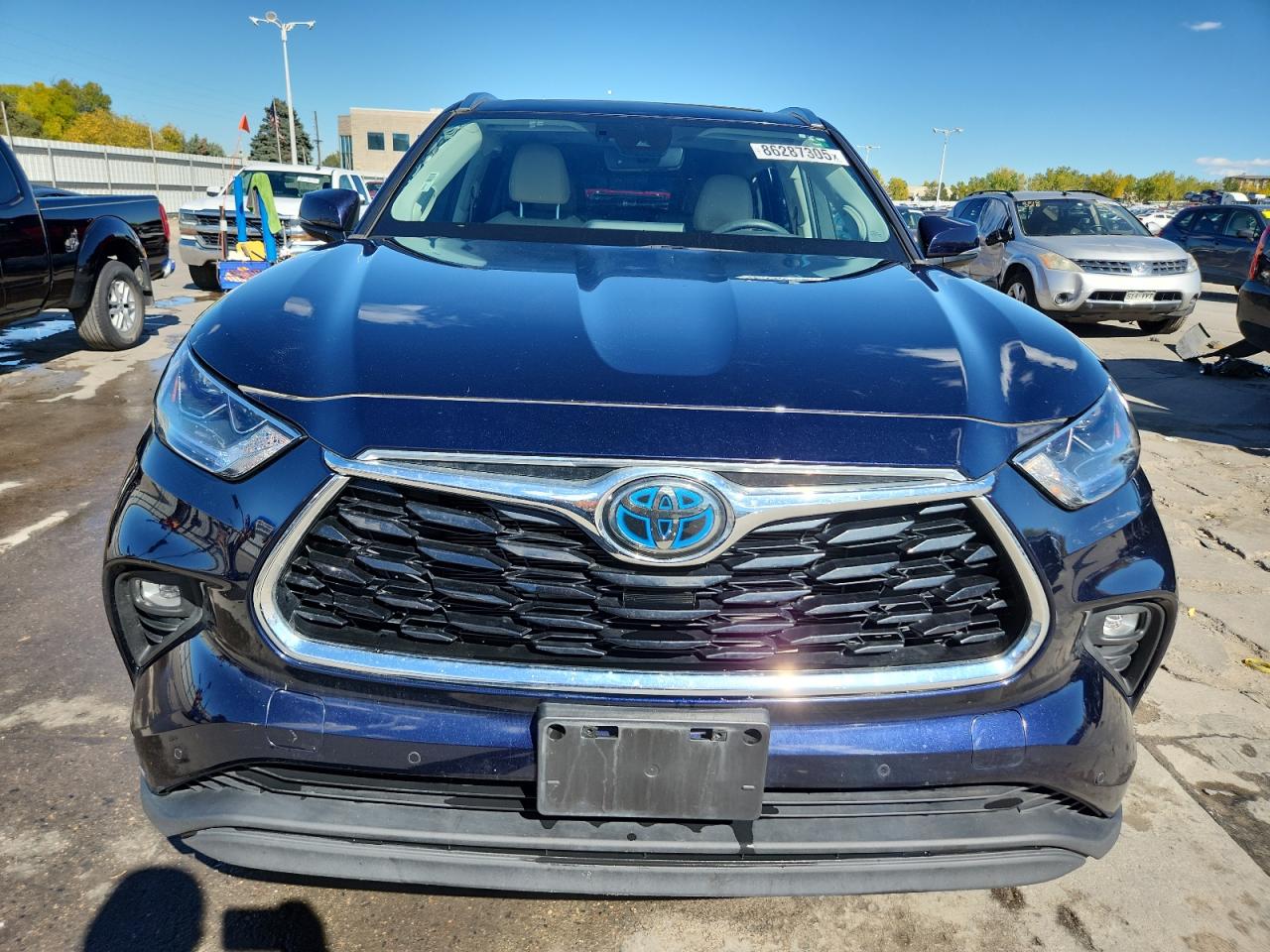 2021 Toyota Highlander Hybrid Limited Синий vin: 5TDXBRCH8MS054602