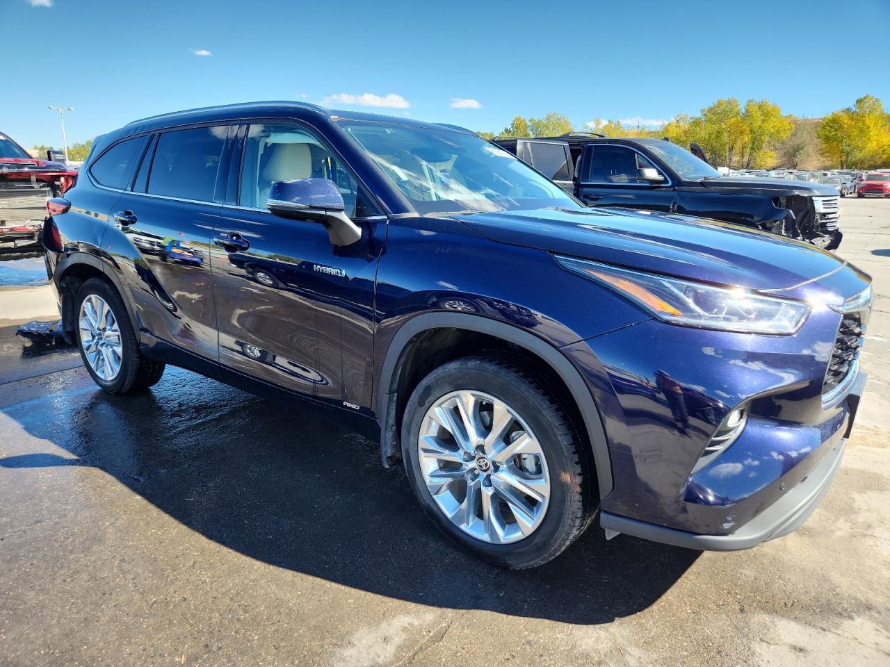 2021 Toyota Highlander Hybrid Limited Синий vin: 5TDXBRCH8MS054602