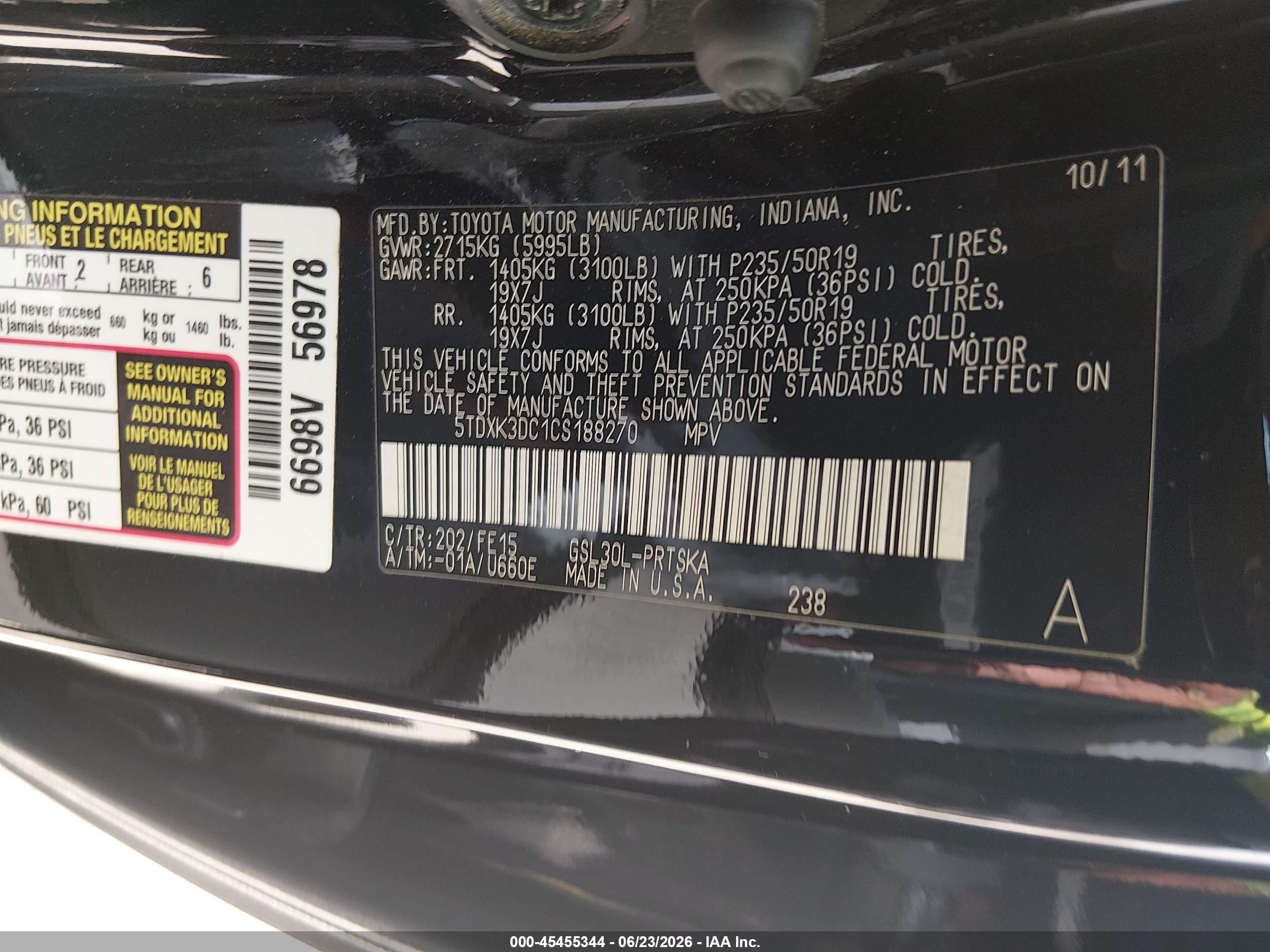 2012 Toyota Sienna Se 8 Passenger Черный vin: 5TDXK3DC1CS188270