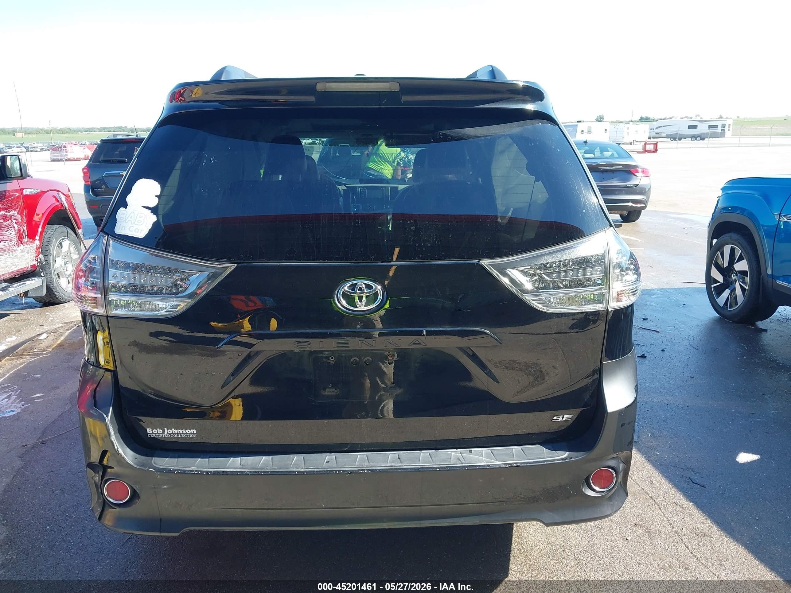 2014 Toyota Sienna Se 8 Passenger Black vin: 5TDXK3DC1ES441249