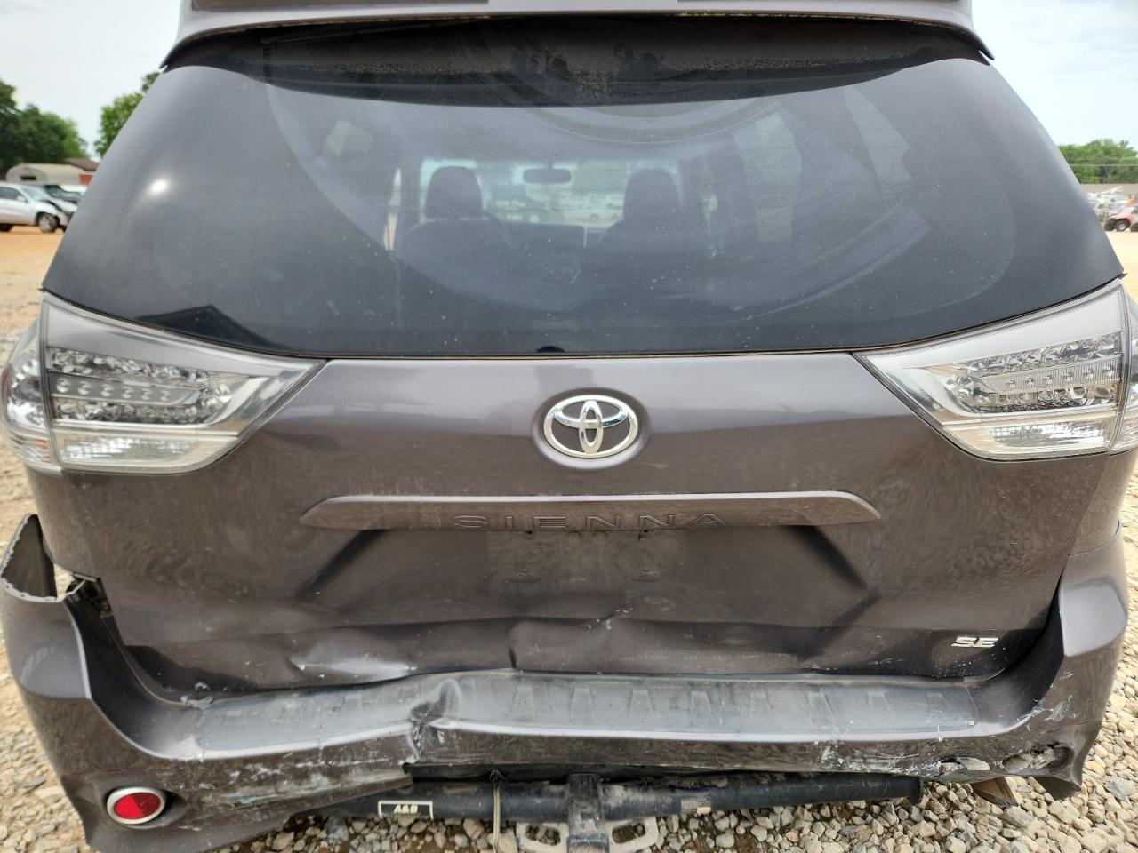 2015 Toyota Sienna Sport Gray vin: 5TDXK3DC1FS633160 Damage: Rear Bumper/Cover, Broken, Replacement Required