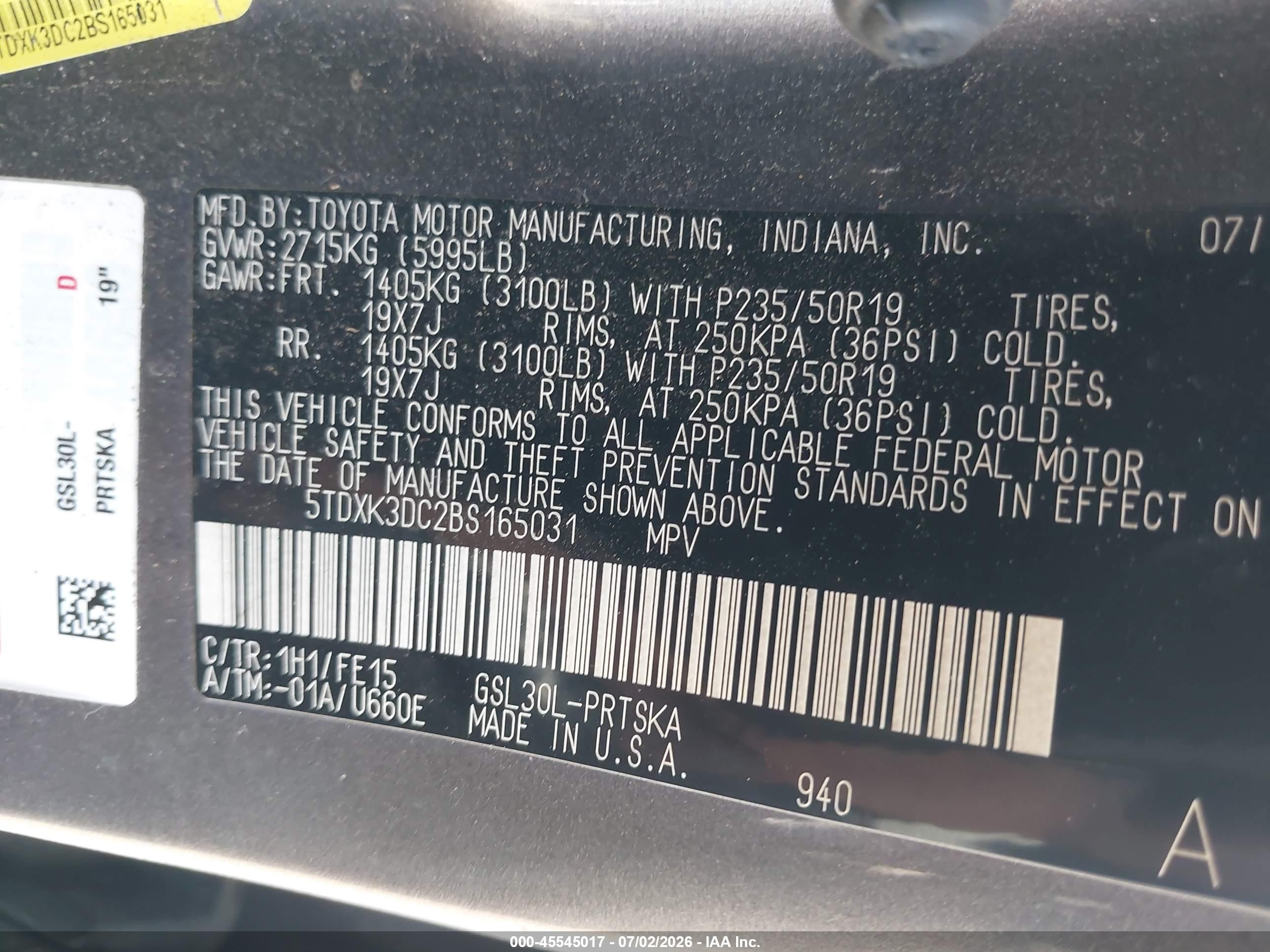 2011 Toyota Sienna Se Серый vin: 5TDXK3DC2BS165031
