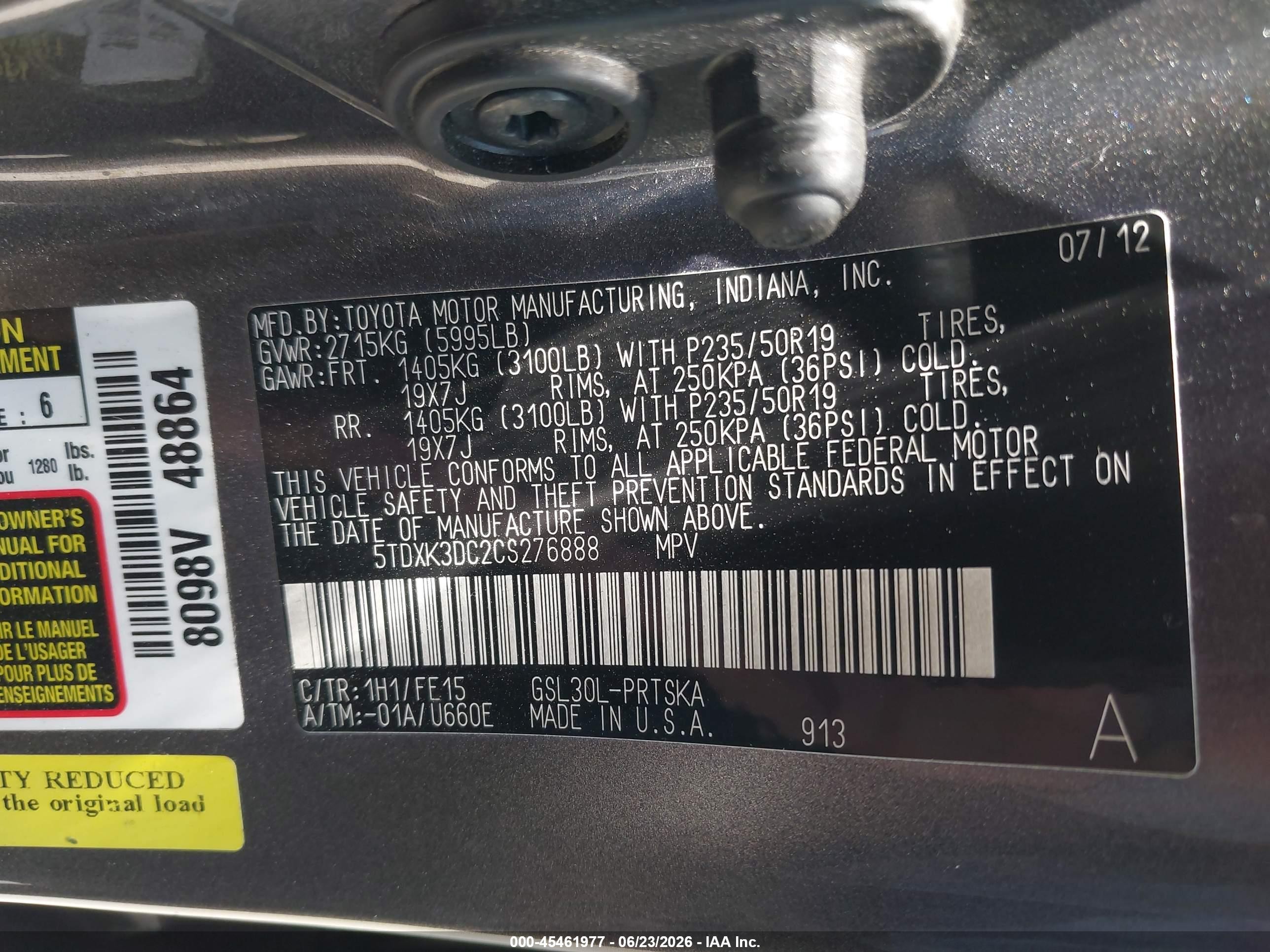 2012 Toyota Sienna Se 8 Passenger Gray vin: 5TDXK3DC2CS276888