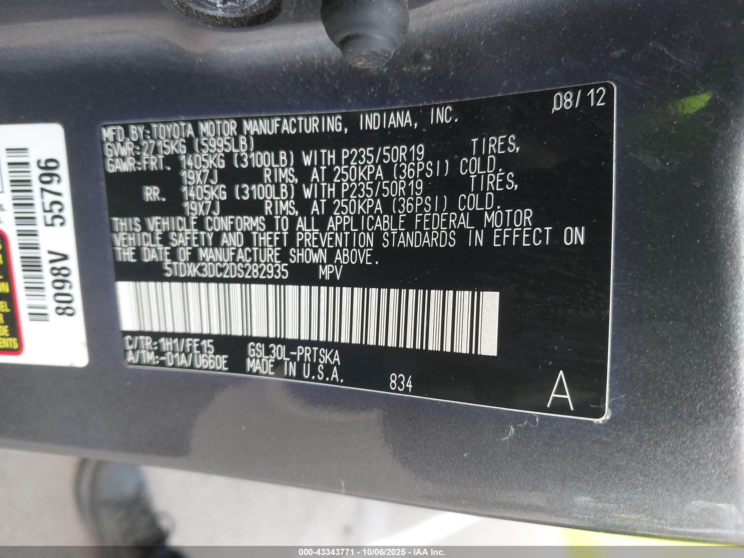 2013 Toyota Sienna Se 8 Passenger Gray vin: 5TDXK3DC2DS282935