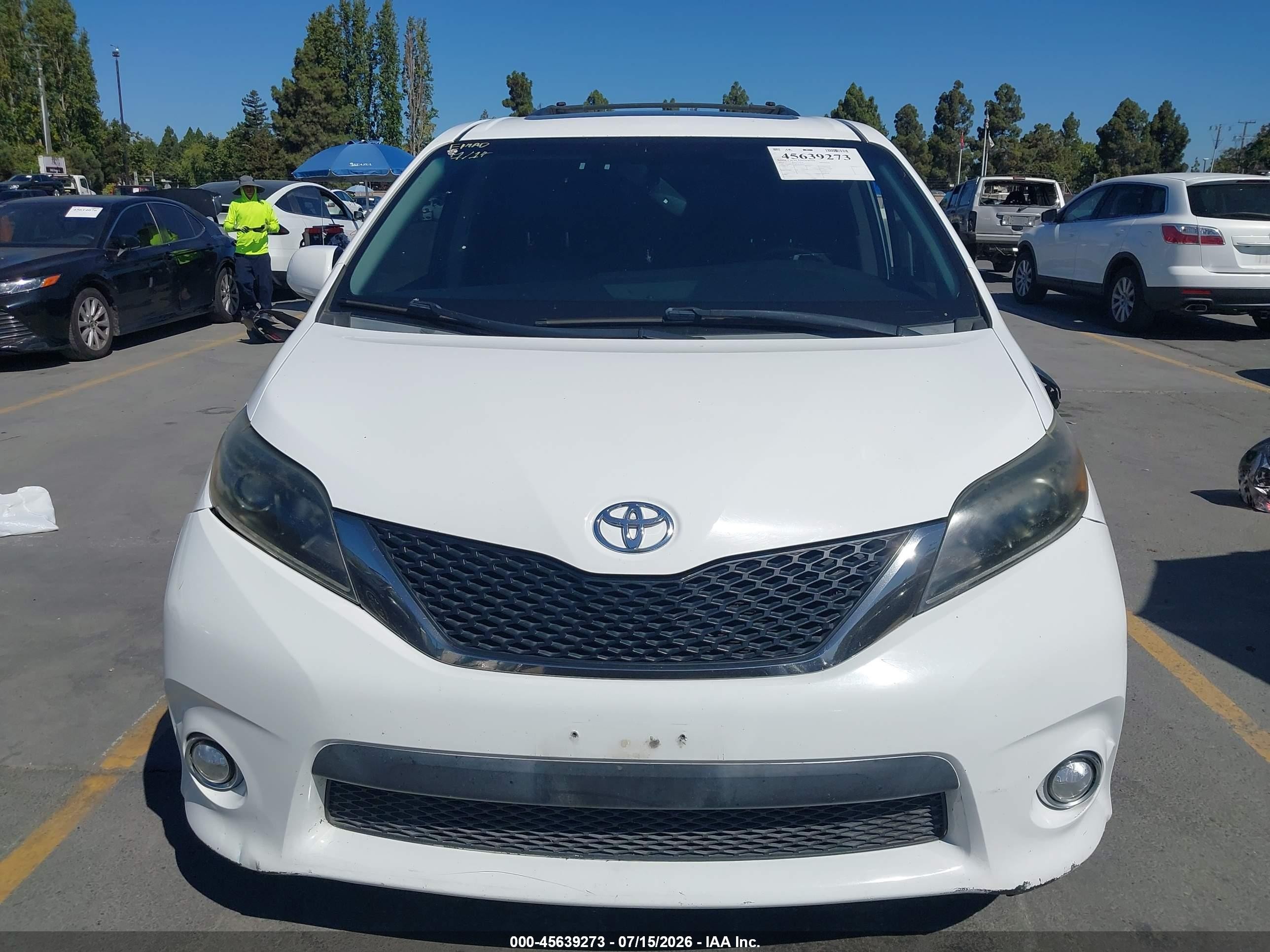 2015 Toyota Sienna Se Premium 8 Passenger White vin: 5TDXK3DC4FS676522
